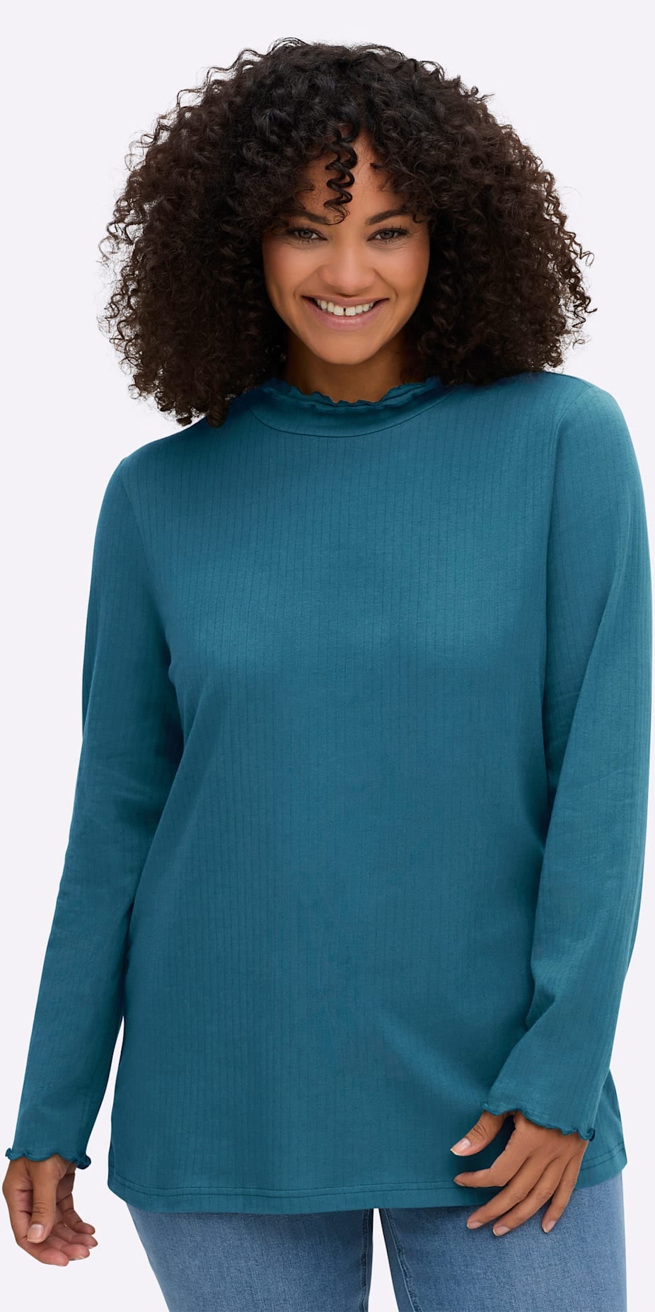 Sheego Stehkragenshirt "Shirtrolli", (1 tlg.) günstig online kaufen