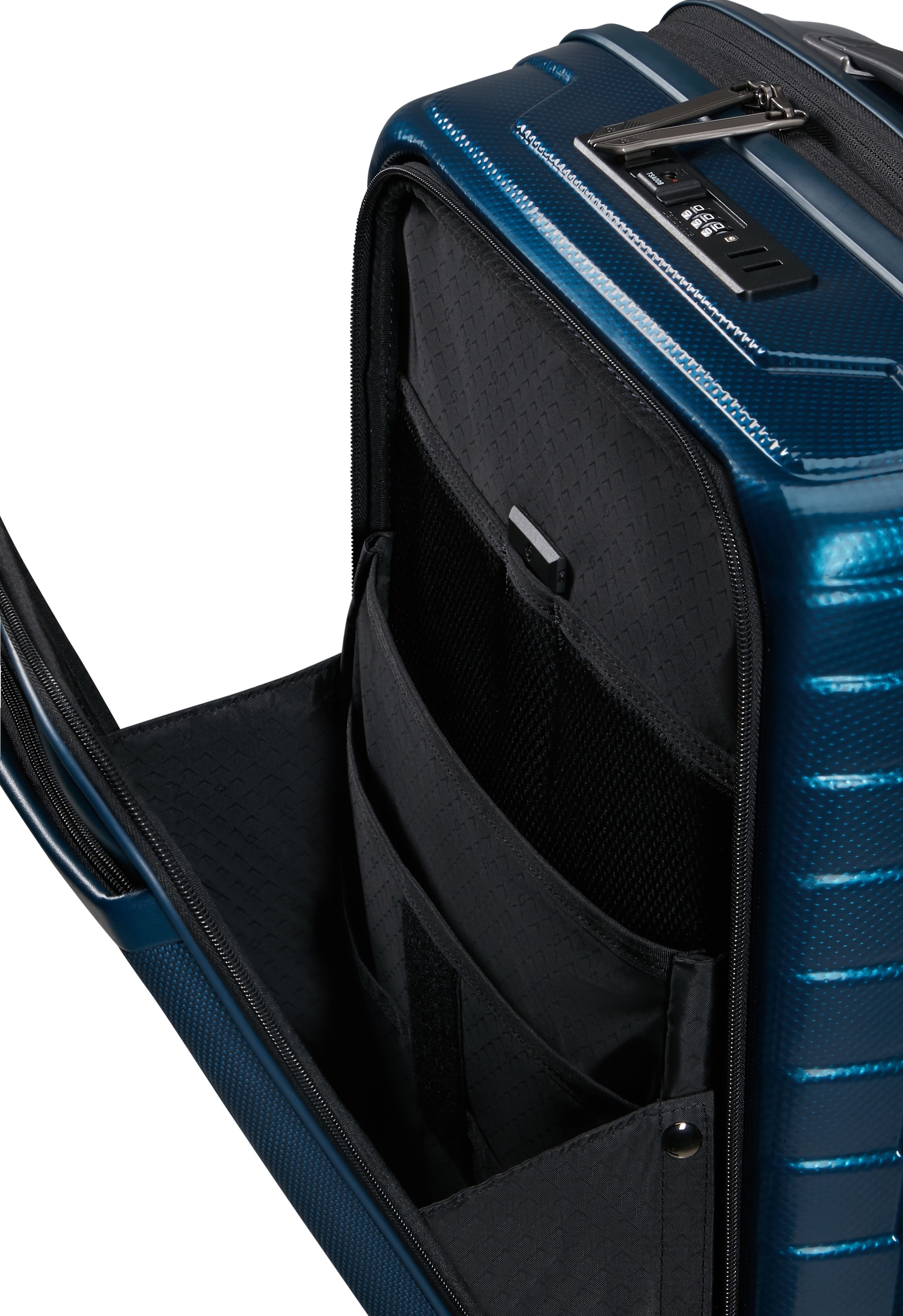 Samsonite Hartschalen-Trolley »PROXIS 55 EXP easy access« 42 l 4 Rollen Handgepäck Hartschalenkoffer Volumenerweiterung Laptopfach