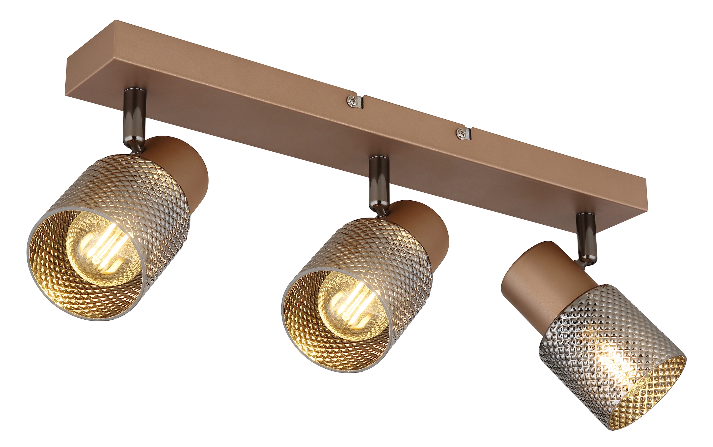 GLOBO LIGHTING Deckenstrahler »SATELLA«, Leuchtmittel E14 | ohne Leuchtmittel, Deckenspot/kaffeefb./Glas kupferfarben/Kristalleffekt/Flur/Wohnzimmer