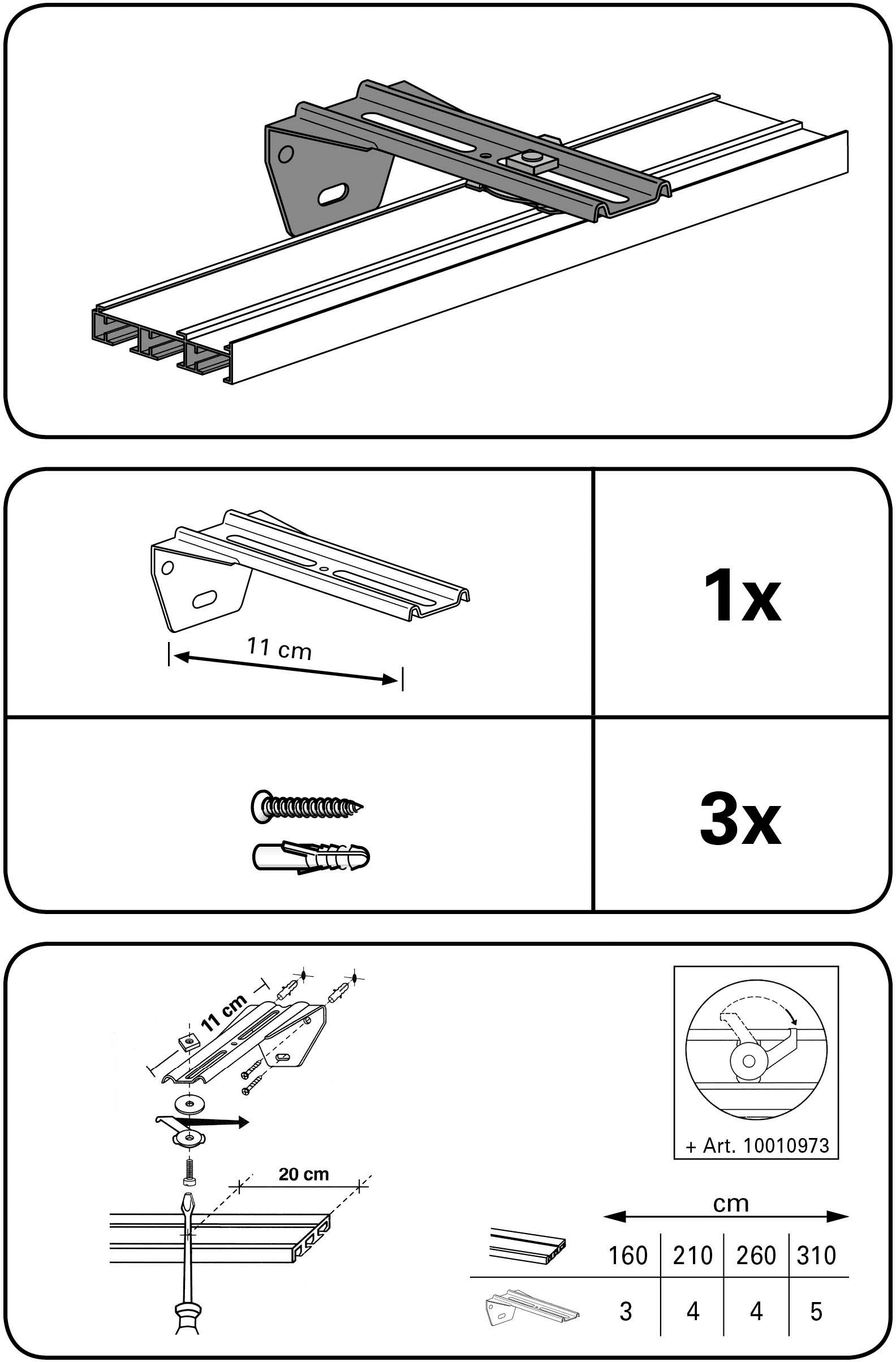 GARDINIA Gardinenstangenhalter "Winkelträger 3-läufig" Serie Flächenvorhang günstig online kaufen