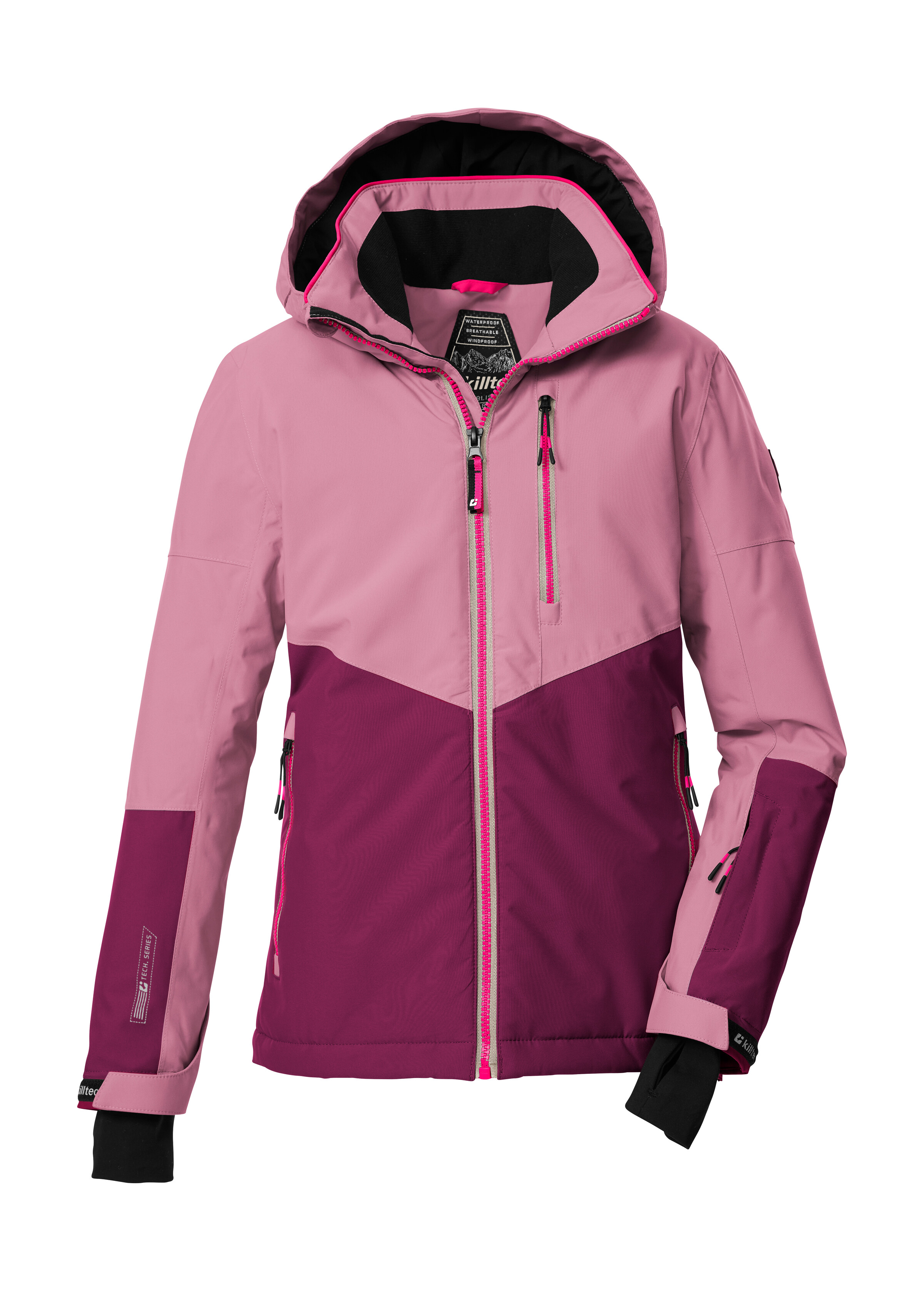 Killtec Skijacke "KSW 207 GRLS SKI JCKT" Wasserdichte, atmungsaktive Kinderjacke mit reflektierenden Details