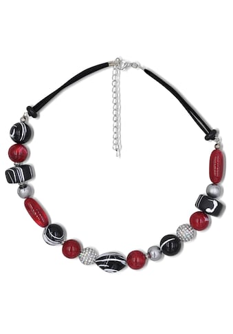 Collier »teilweise mehrreihig, rot, schwarz«