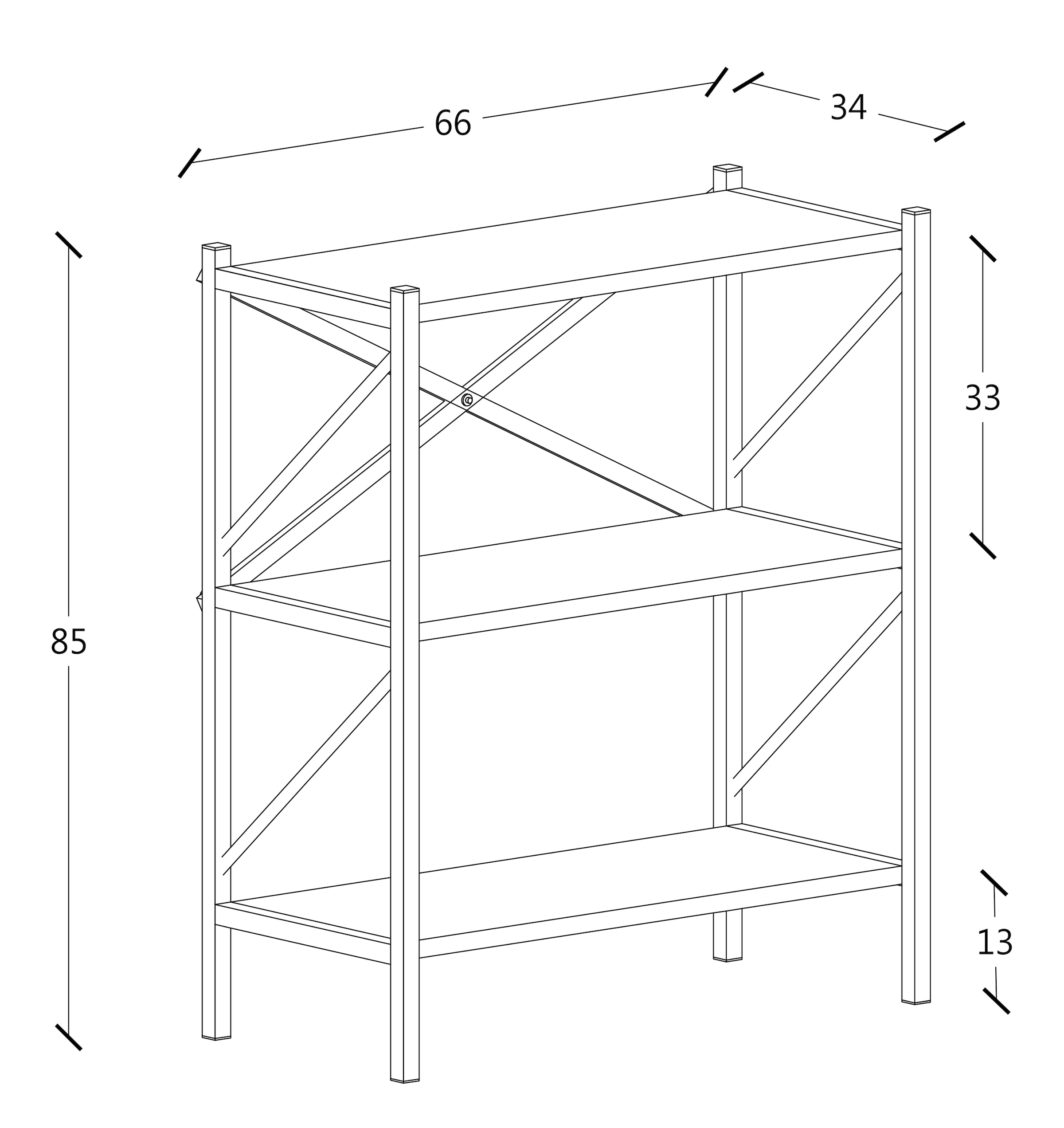 VCM Standregal »Holz Metall Stand Regal Büro Bücher Insasi 2fach«