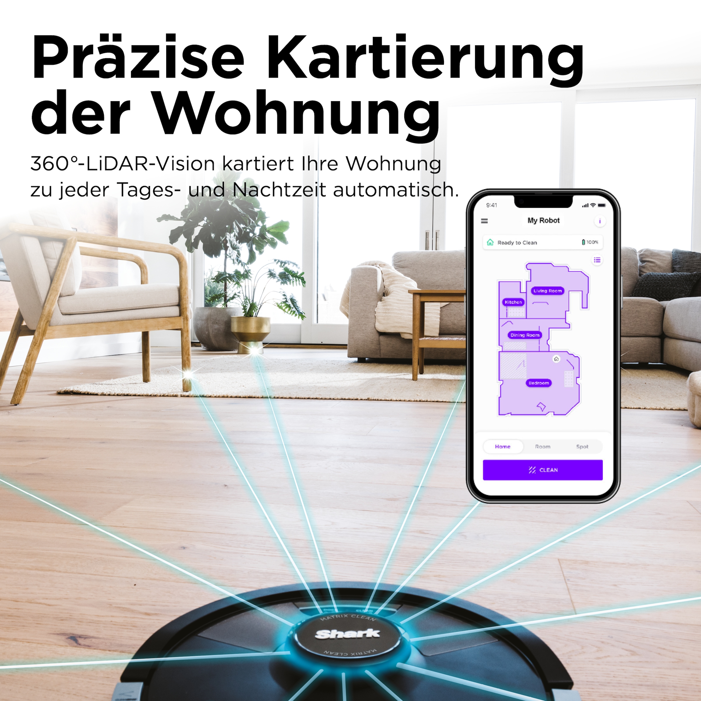 Shark Nass-Trocken-Saugroboter »RV2620WAEU Matrix Plus 2-in-1«, Wischen & Saugen mit automatischem Entleerungssystem