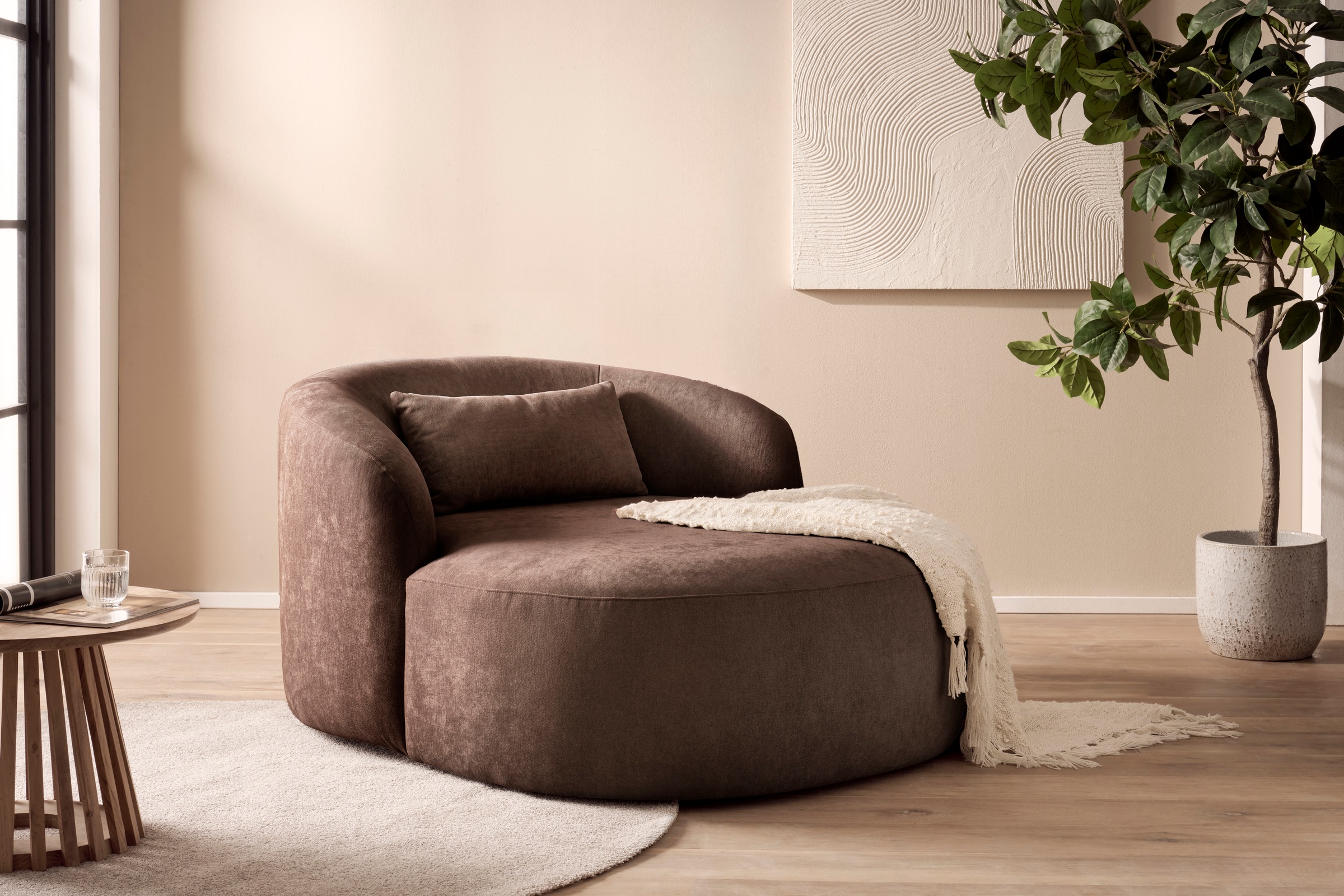 LeGer Home by Lena Gercke XXL-Sessel »Yllara, moderner Lesesessel, Loveseat mit großzügiger Sitzfläche« mit geschwungener Rückenlehne in Samt oder Struktur