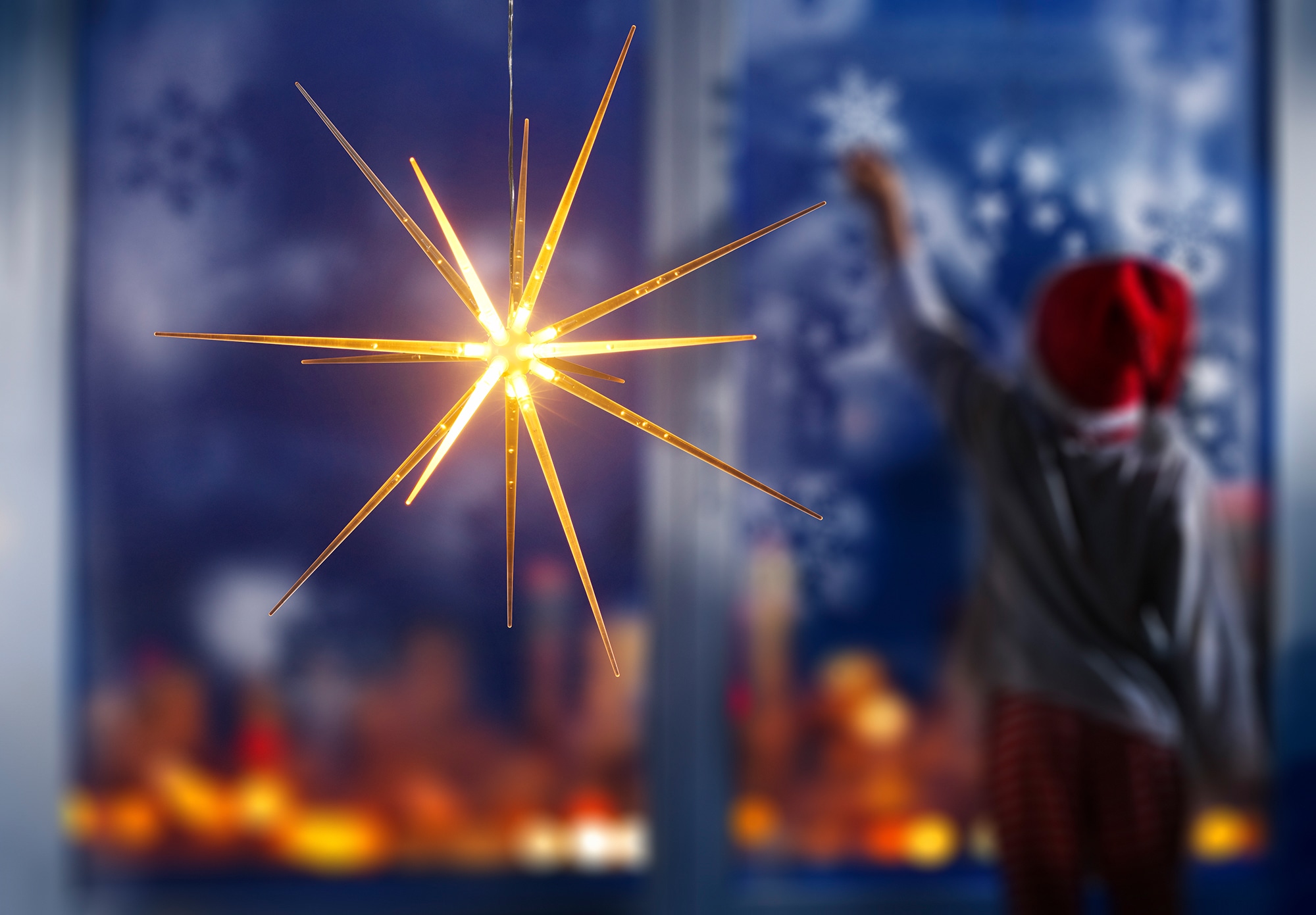 BONETTI LED Stern »Weihnachtsstern, Weihnachtsdeko BAUR 8 je bestellen Leuchtfunktionen | cm verschiedenen 51 aussen«, ca. Ø Stern, mit