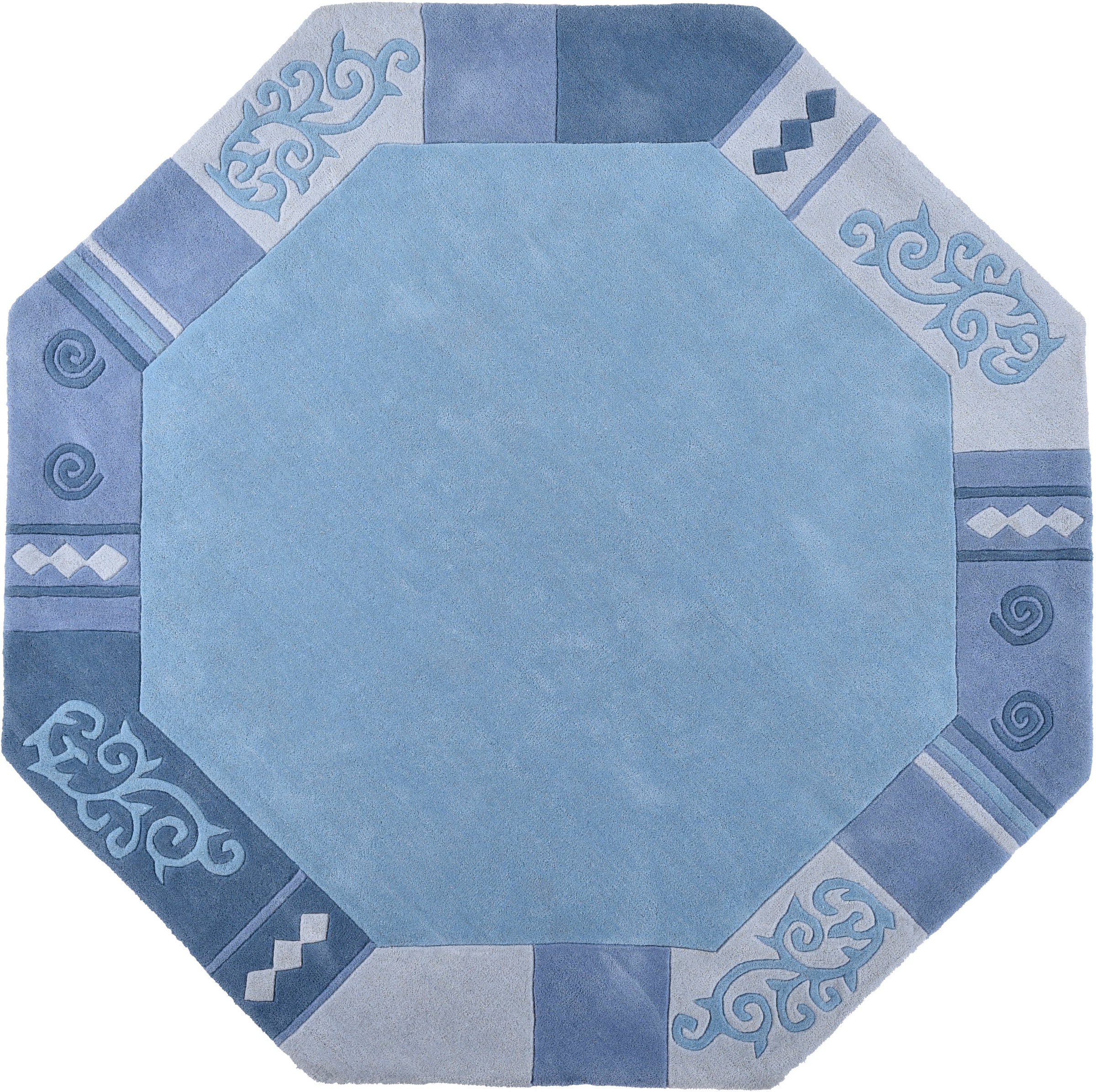 THEKO Wollteppich "Ambadi" achteckig 14 mm Höhe reine Schurwolle, handgetuf günstig online kaufen