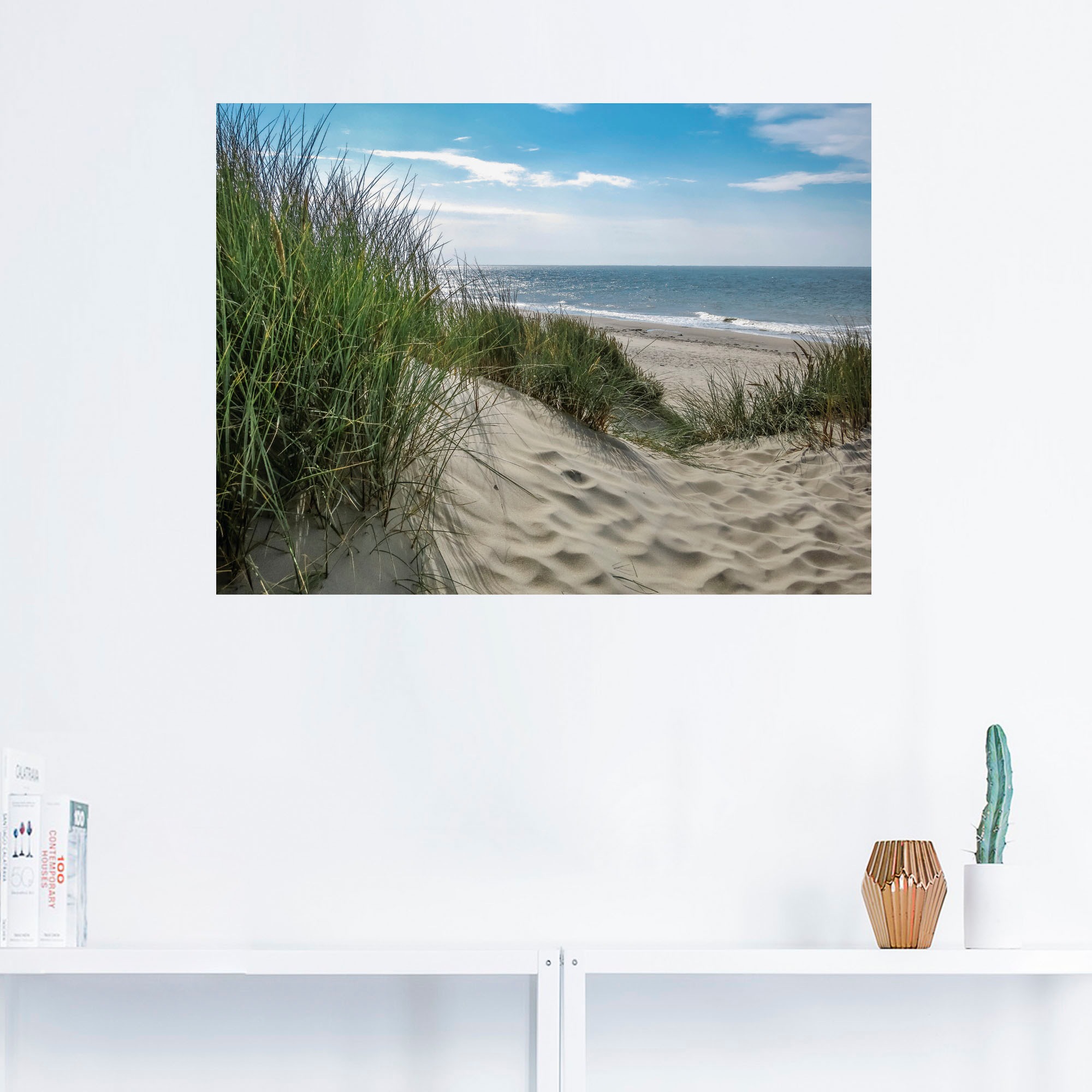 Artland Wandbild »Dünenlandschaft im Sommer an der Nordsee«, Strand, (1 St.), als Alubild, Outdoorbild, Leinwandbild, Poster, Wandaufkleber