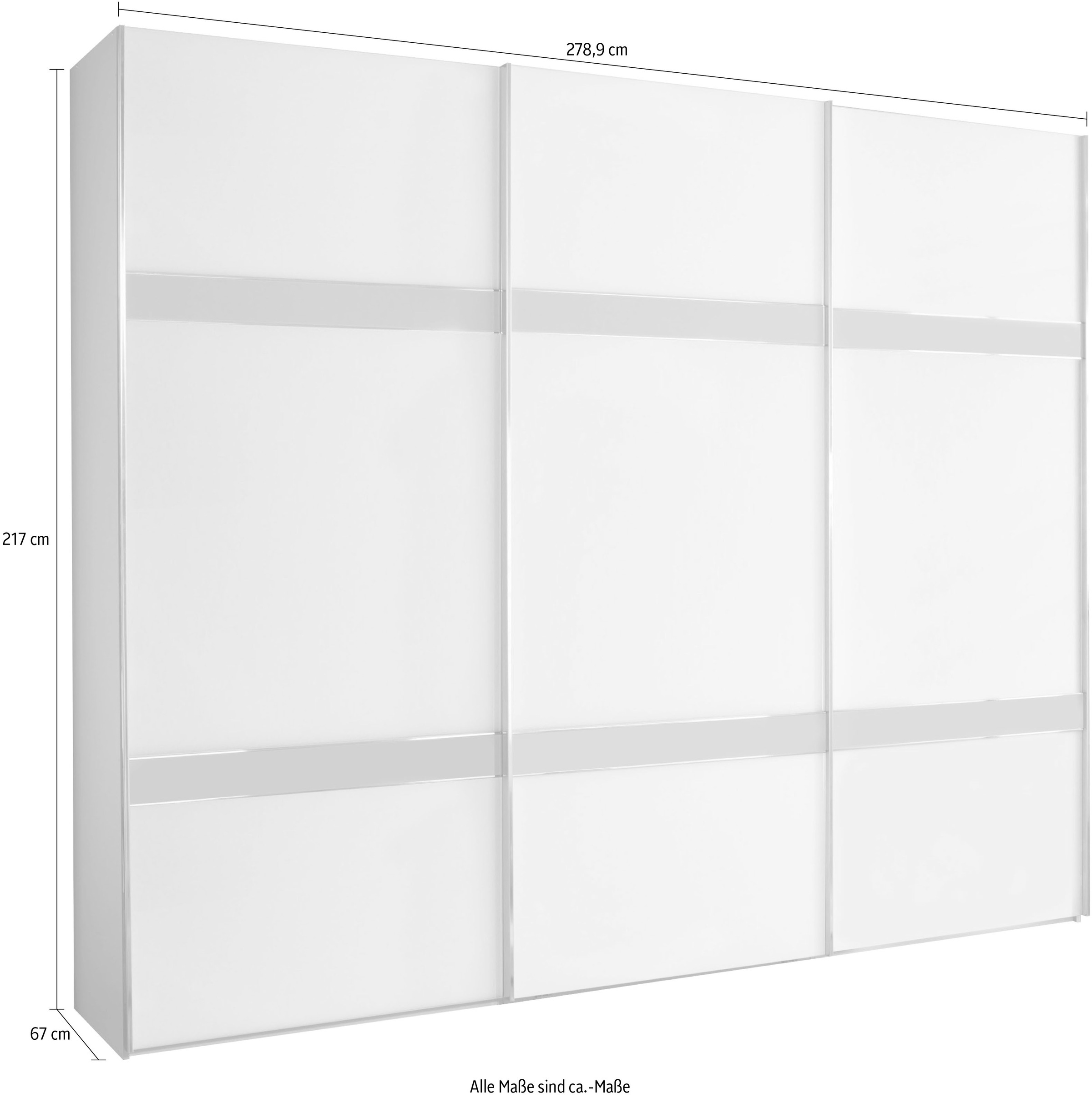 WIEMANN Schwebetürenschrank »Rialto«, hochwertige Glasfront mit Querriegeln