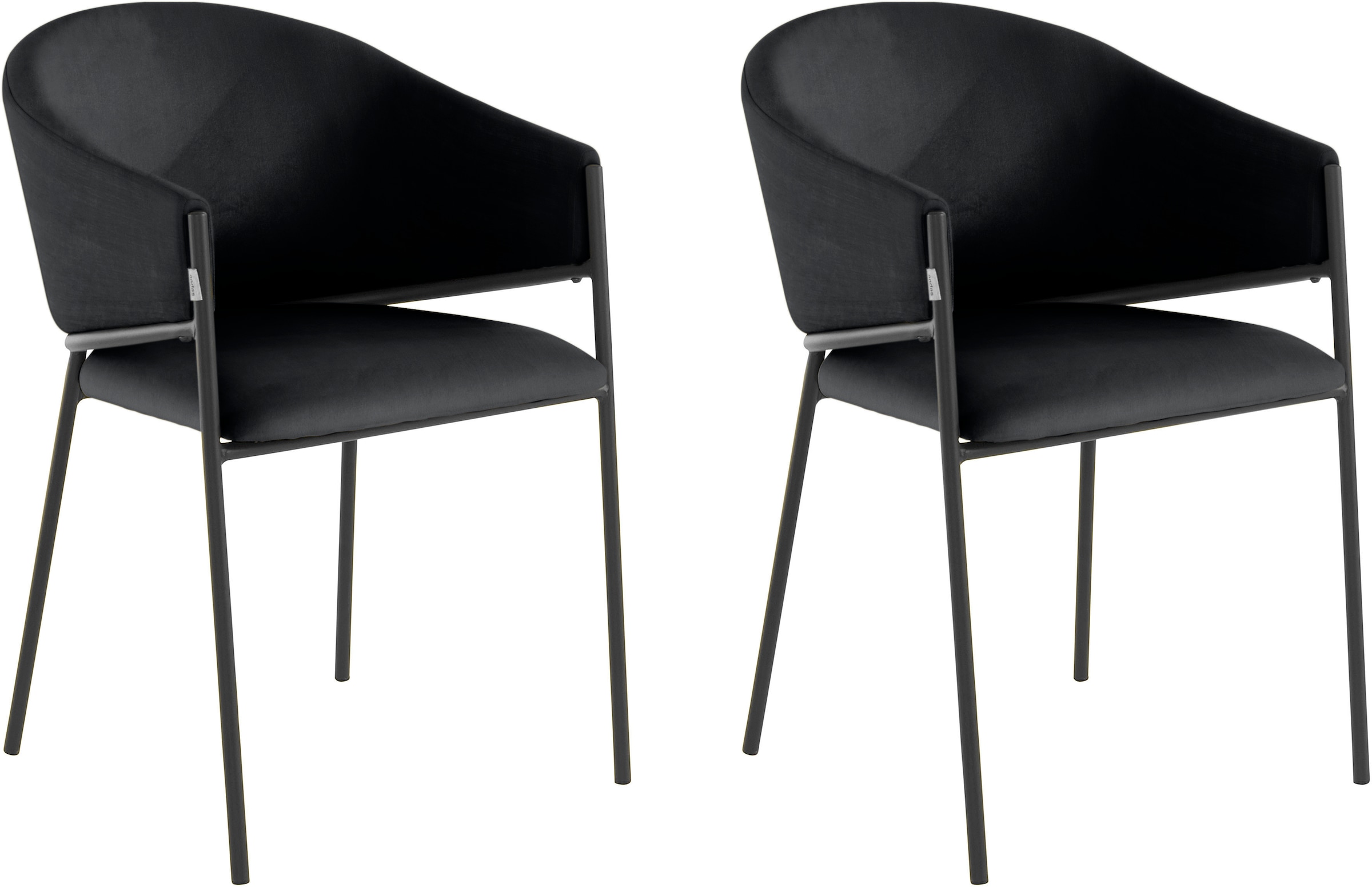 andas Armlehnstuhl »Jorun«, 2 St., Webstoff fein, im 2er Set, mit schwarzen  Metallbeinen, Sitzhöhe 48 cm kaufen | BAUR