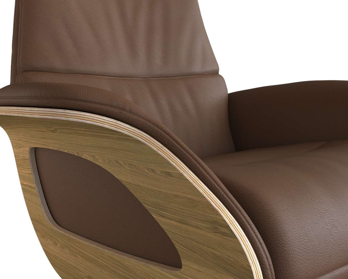 FLEXLUX Relaxsessel »Clement elektrischer Funktionsessel«, Größe M, Rücken & Fußteil elektrisch, Akku, Arml. Eiche, Fuß schwarz