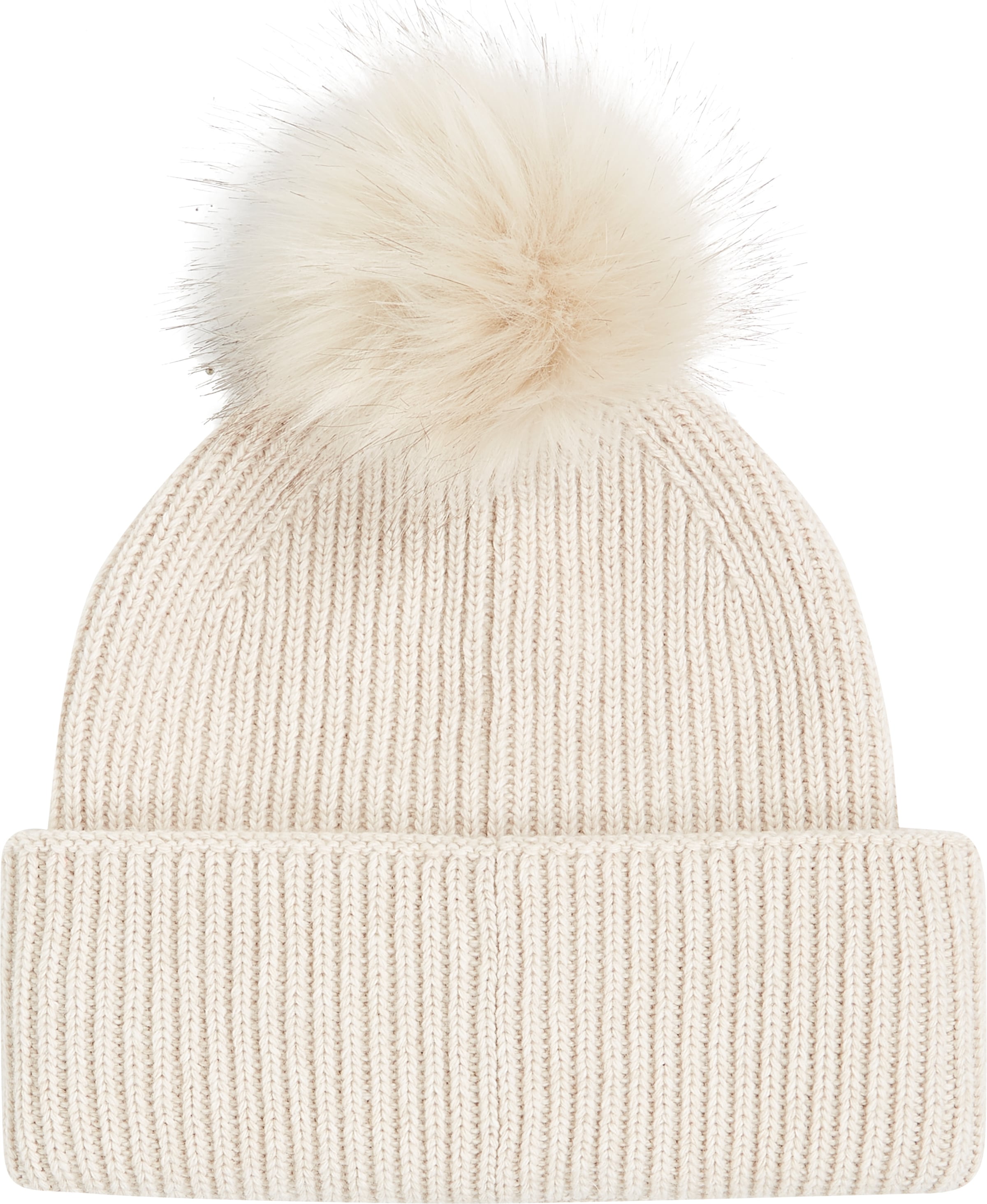 Tommy Hilfiger Beanie »ELEVATED CHIC BEANIE W/POMPOM«, Logoemblem, Pompon