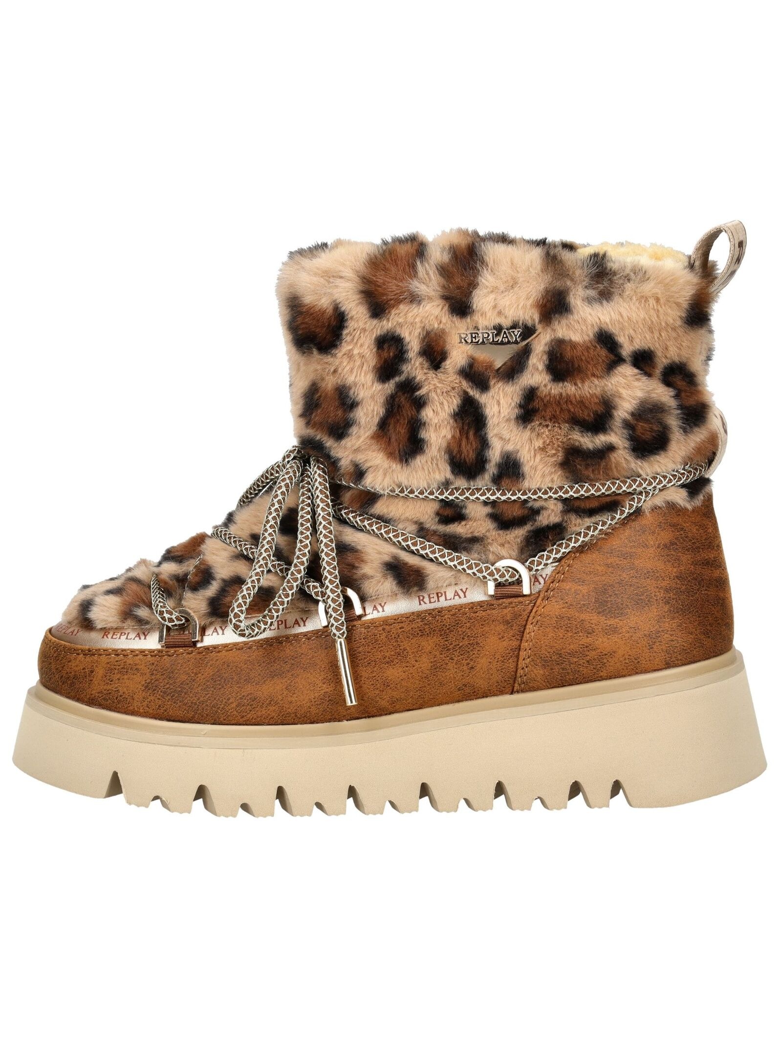 Replay Plateaustiefelette "Replay Stiefelette Lederimitat/Textil" günstig online kaufen