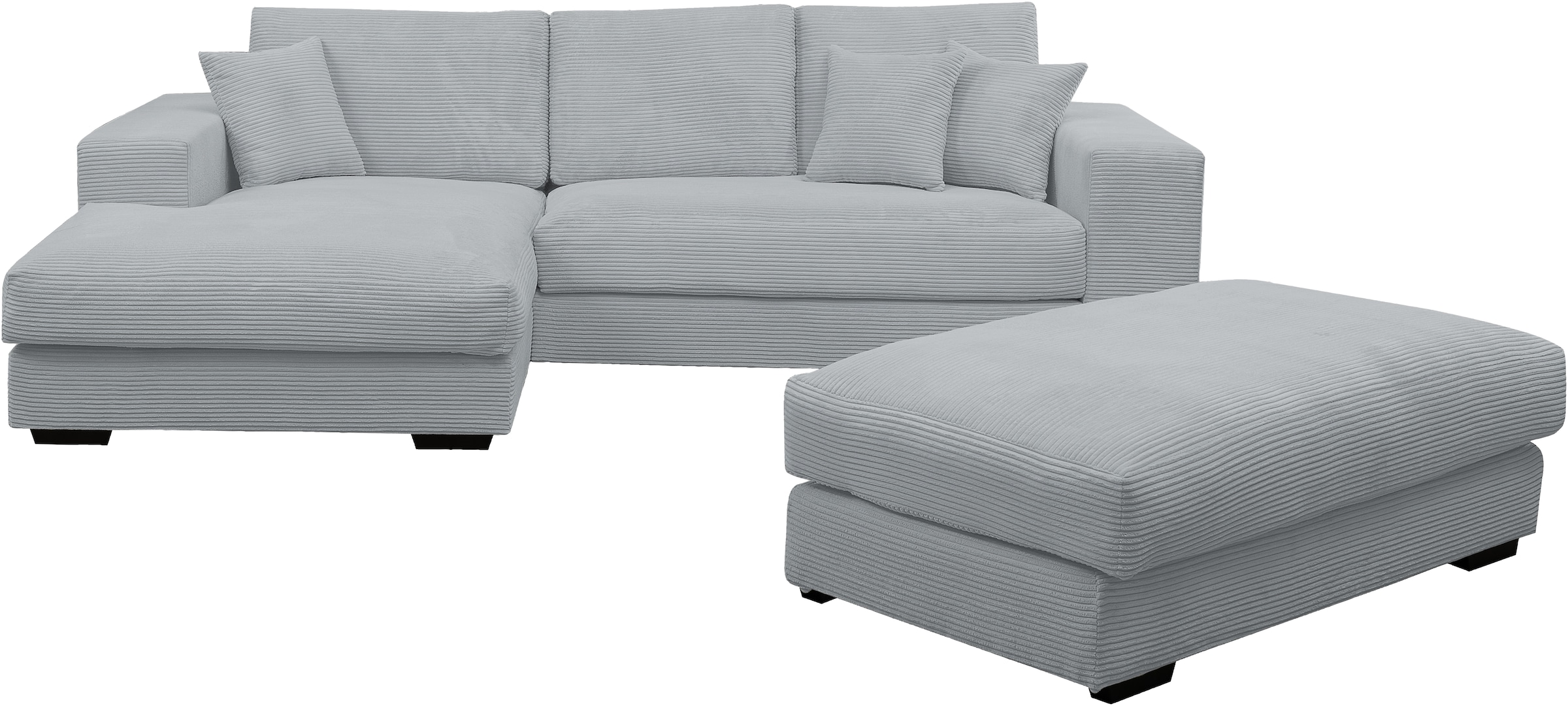 WERK2 Polstergarnitur "Eden L-Form + Hocker. Mega Couch Breite 286cm, Cord" günstig online kaufen