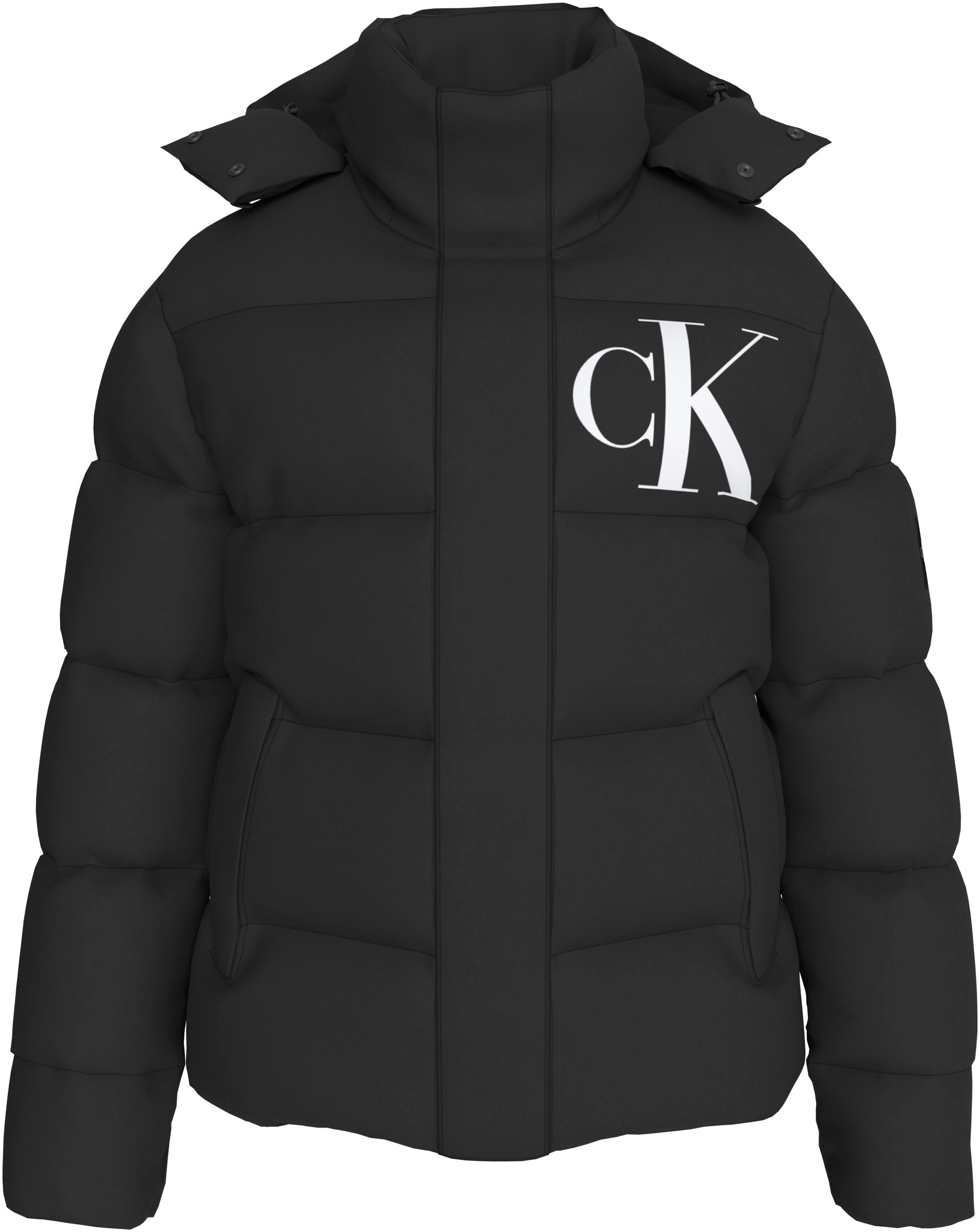 Calvin KLEIN Džinsai Plus Striukė »Plus Essentials Non Down Striukė  su gobtuvas in dydžiai dydžiai su Logoprägung