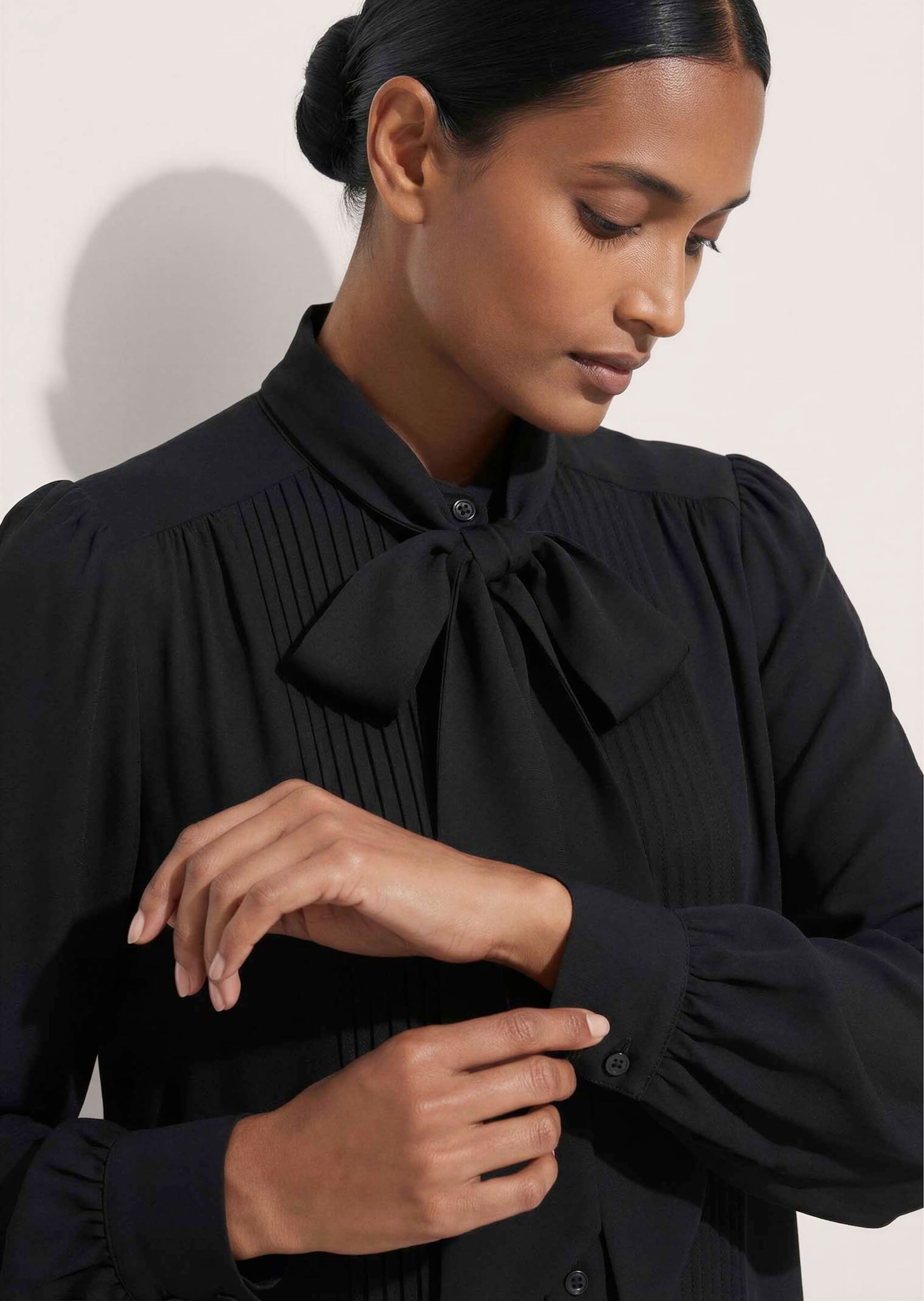 MADELEINE Langarmbluse »Bluse Schluppenbluse mit Biesen«