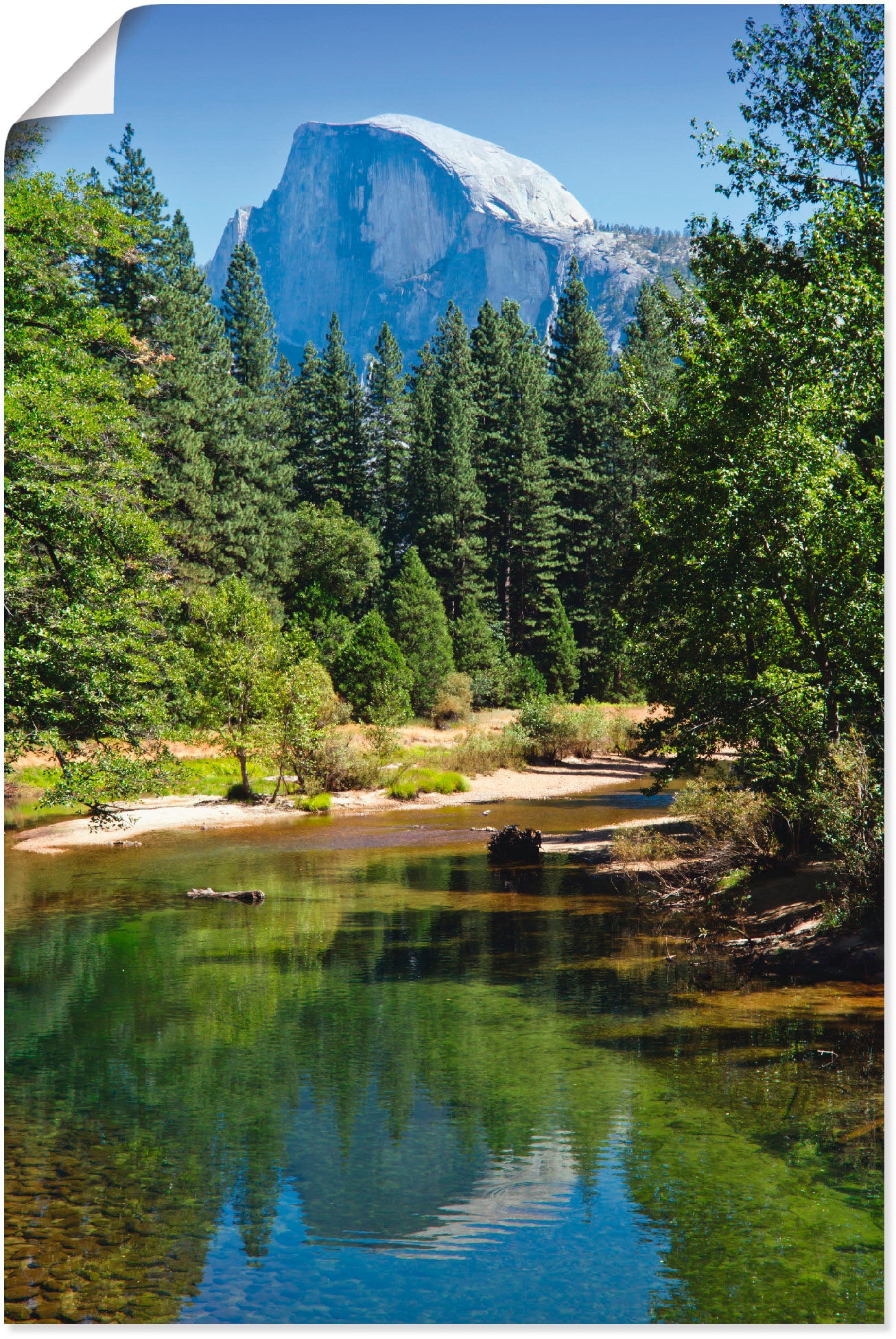 Artland Wandbild "Yosemite Valley Half Dome River of Mercy", Gewässer, (1 St.), als Alubild, Outdoorbild, Leinwandbild, 