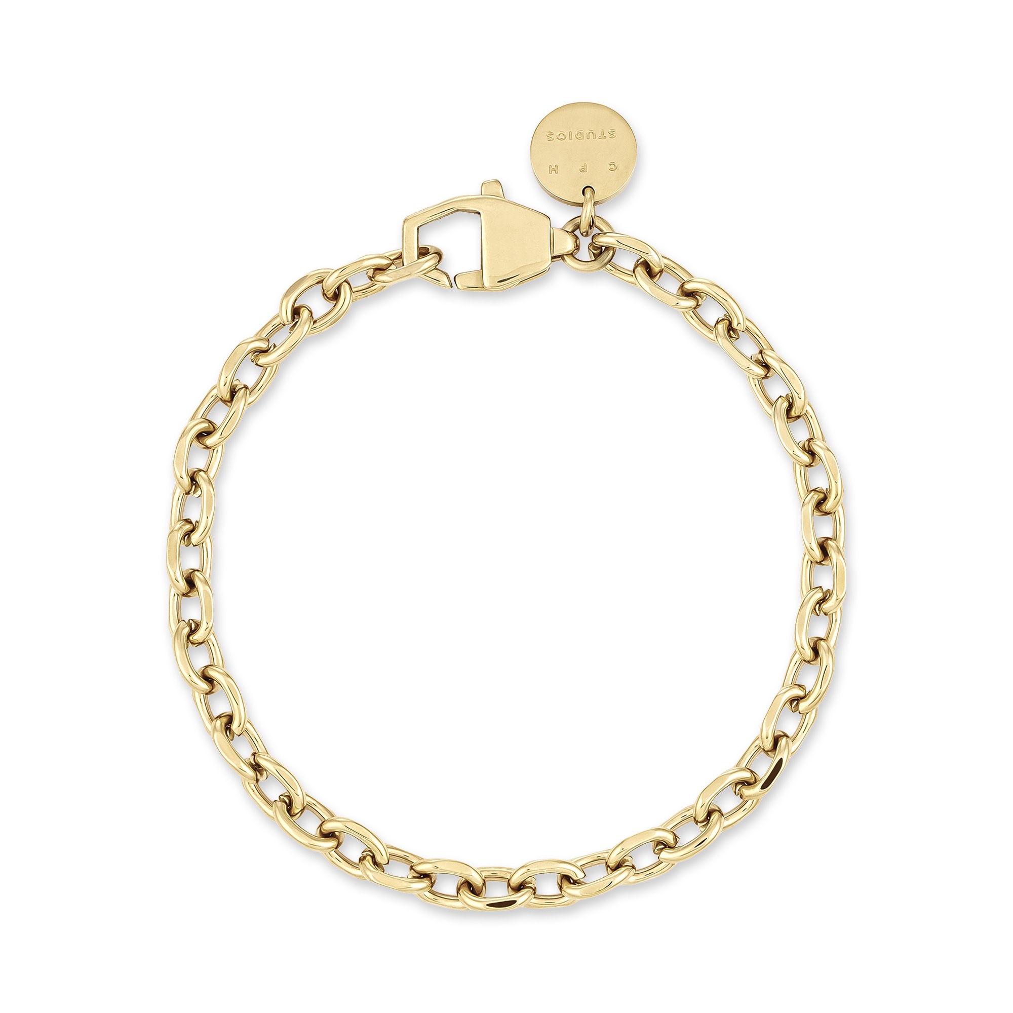 Damen Edelstahlarmband "Schmuck Geschenk Edelstahl Armkette Basic Chunky", 21cm, Edelstahlgelbgoldfarben, COPENHAGEN STUDIOS, Edelstahl, Armbänder