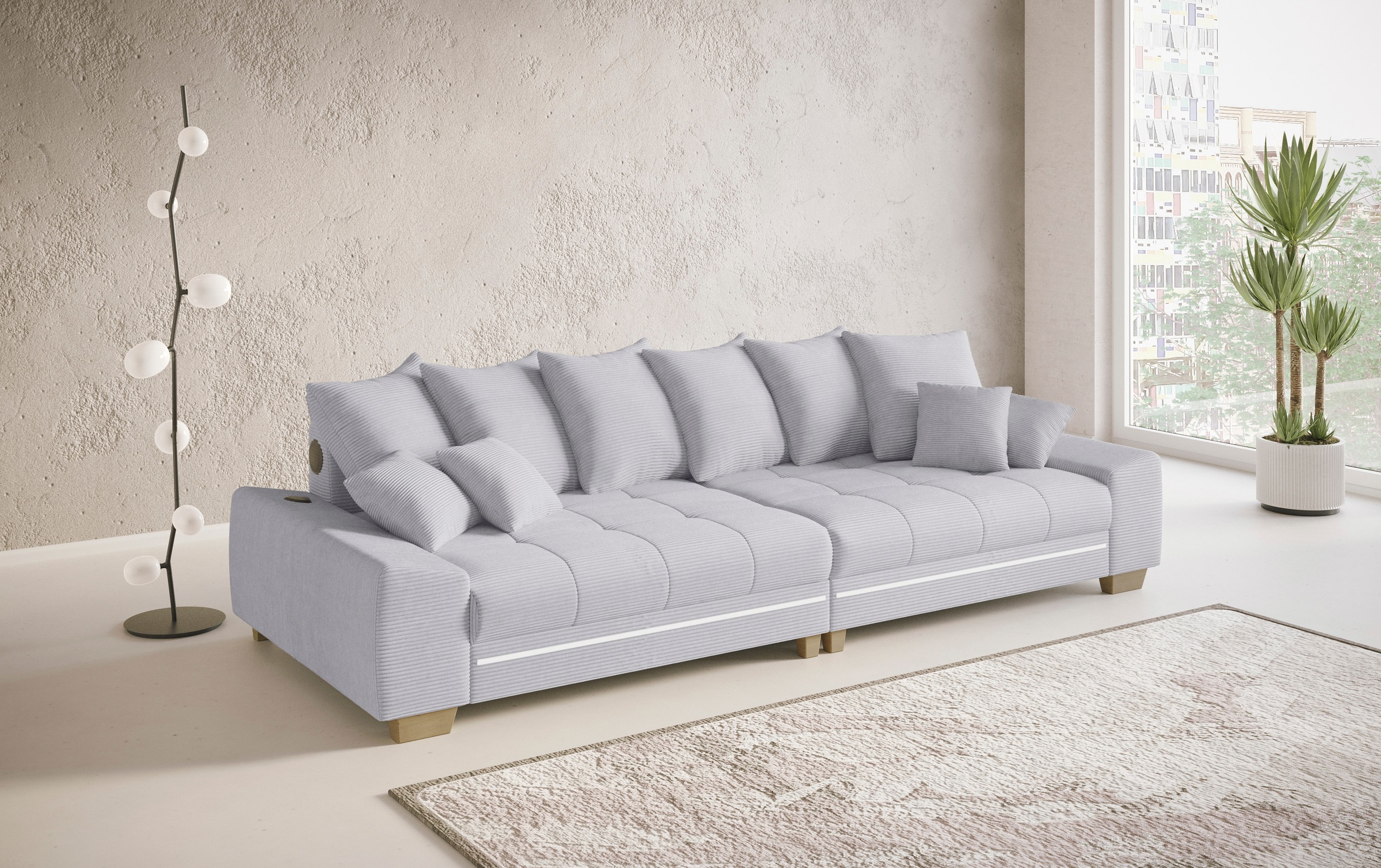 Mr. Couch Big-Sofa »Nikita II«, RGB-LED, Bluetooth-Soundsystem, wahlweise mit Kaltschaum