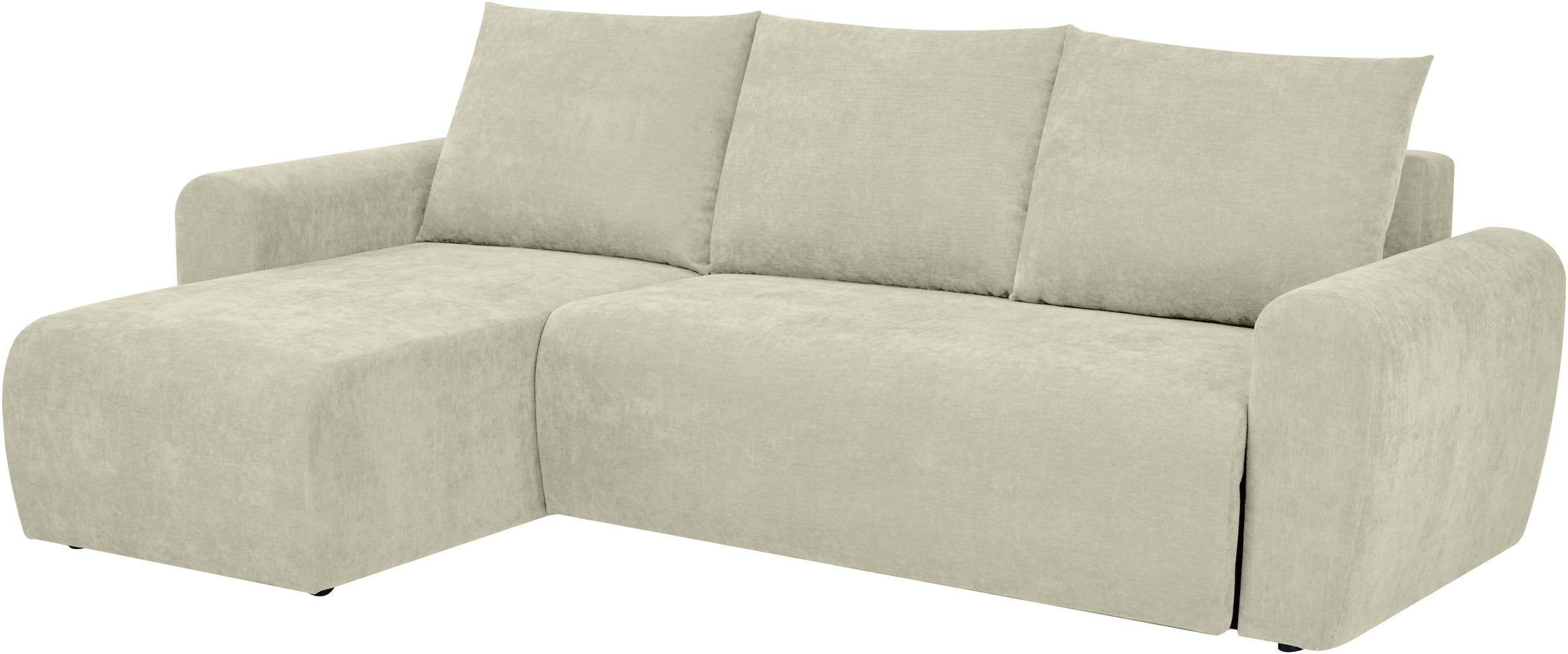 Home affaire Ecksofa »Nortrud-Uni, 241 cm, L-Form, mit Schlaffunktion u. Bettkasten« Recamiere rechts / links montierbar, Feinstruktur-Bezug