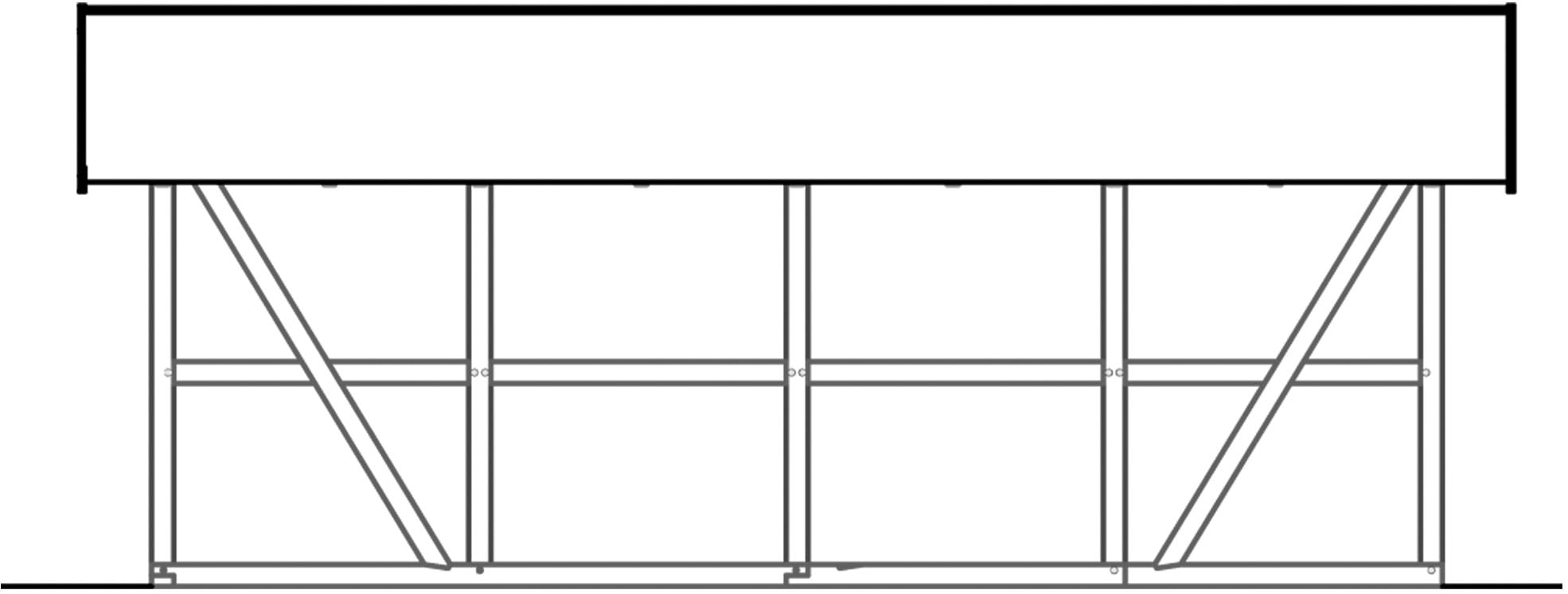 Skanholz Doppelcarport »Schwarzwald«, KVH-Fichte, 560 cm, Schiefergrau, mit Dachlattung
