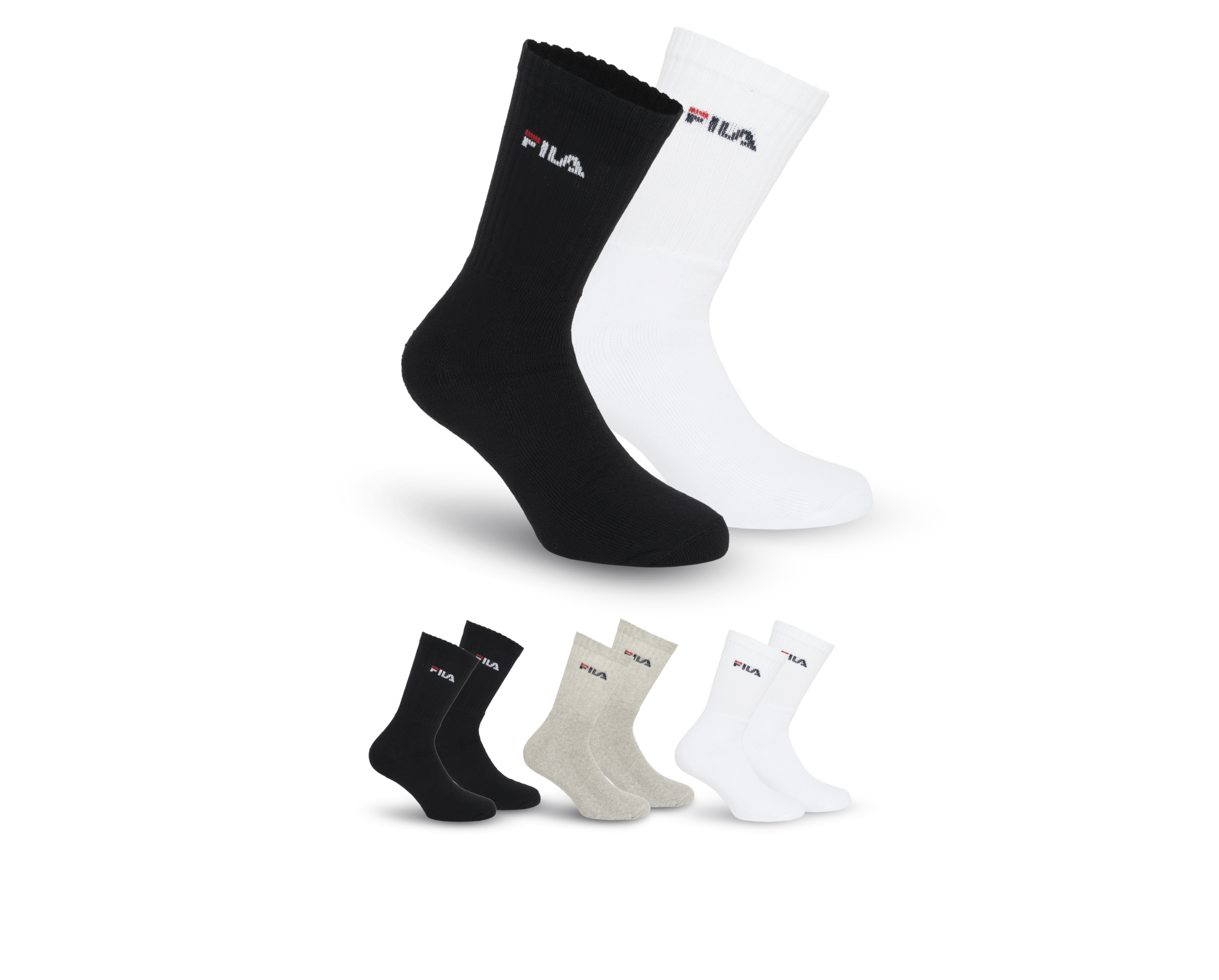 Fila Socken, (3 Paar), mit dezentem Logoschriftzug