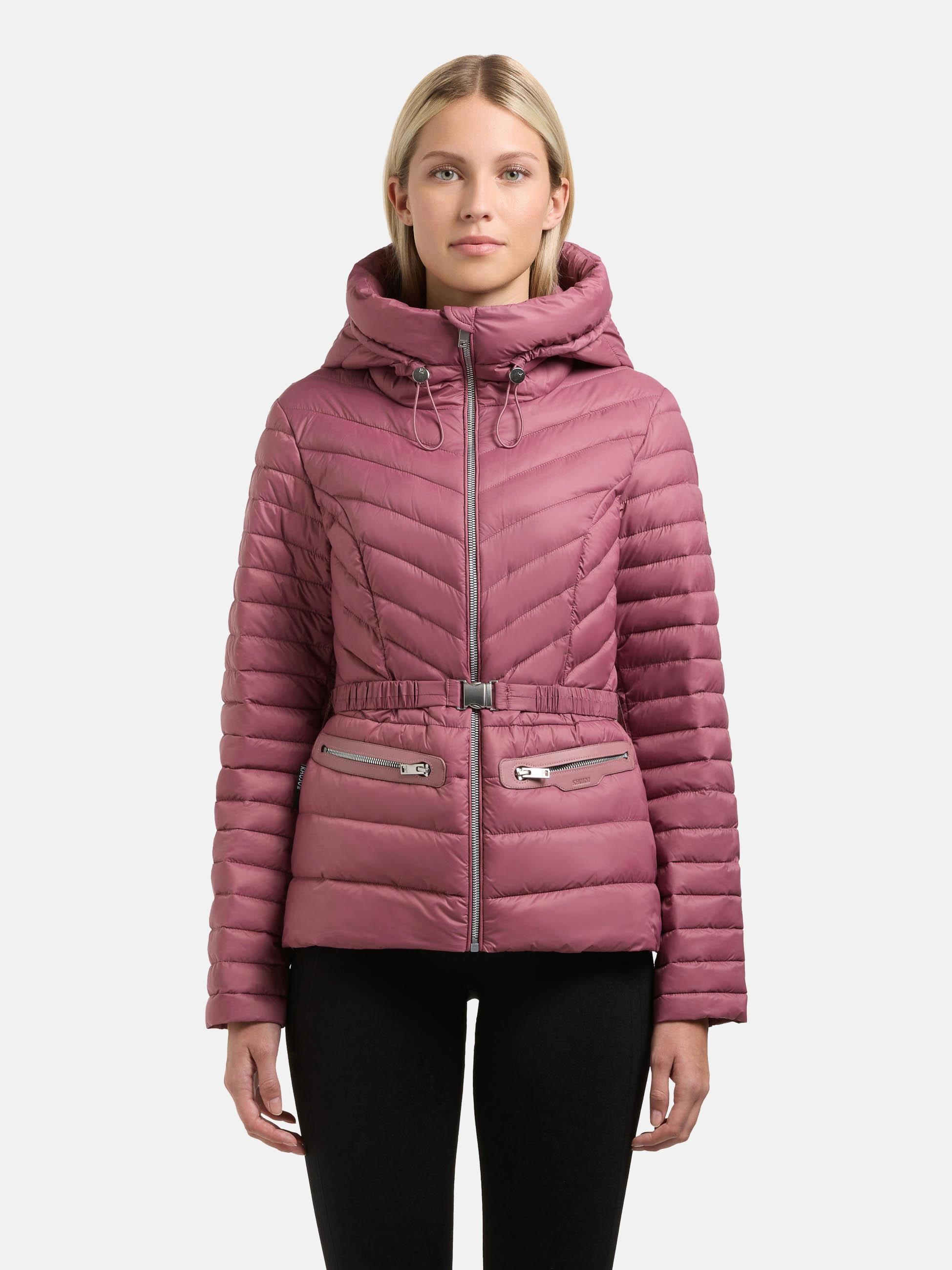 khujo Outdoorjacke "Lorella" mit Kapuze Übergangsjacke mit Kapuze und Taillengürtel