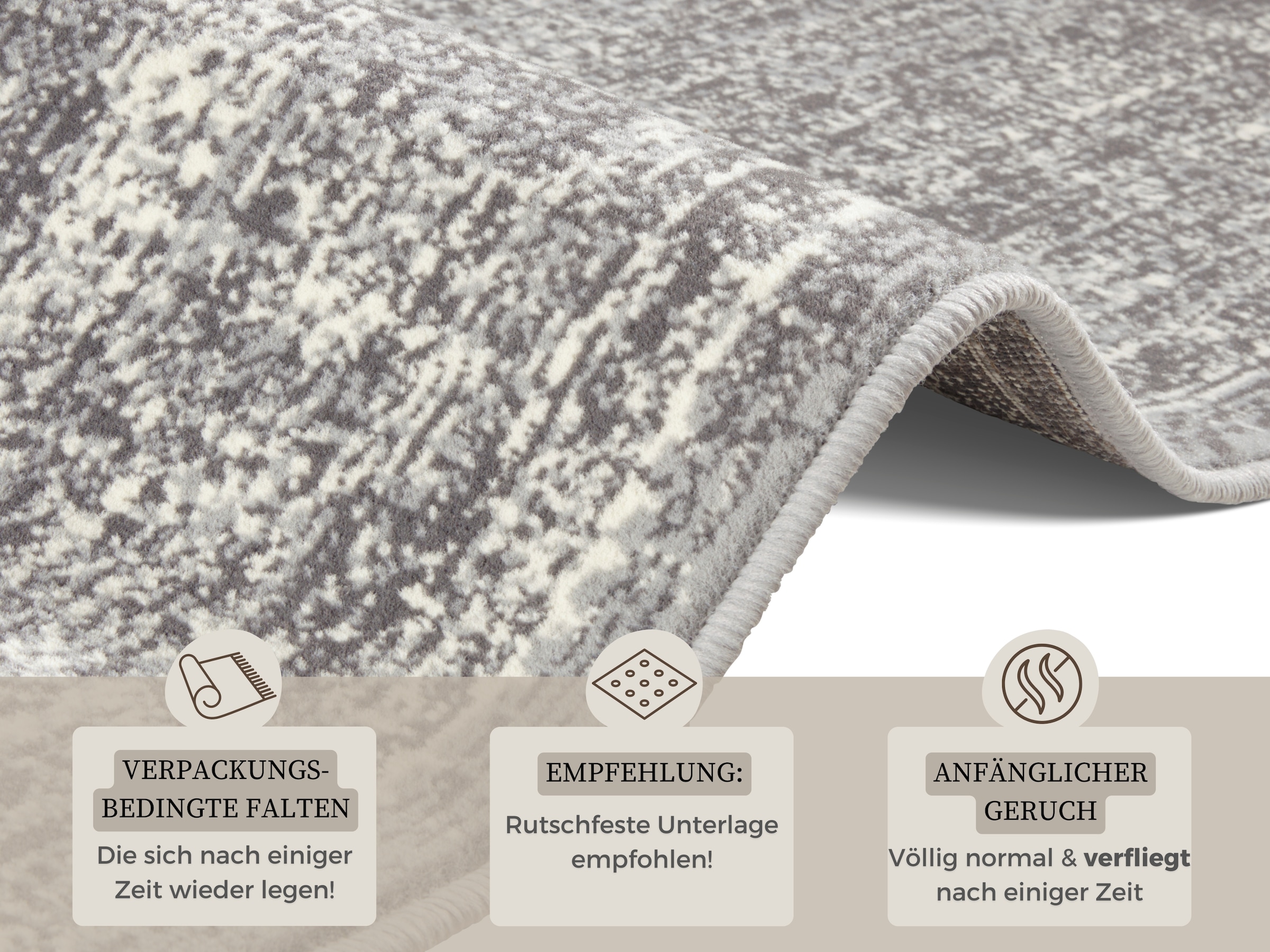 HANSE Home Teppich »Elysium«, rechteckig, 9 mm Höhe, Weich, Vintage Design, Used Look, Wohnzimmer, Schlafzimmer, Esszimmer