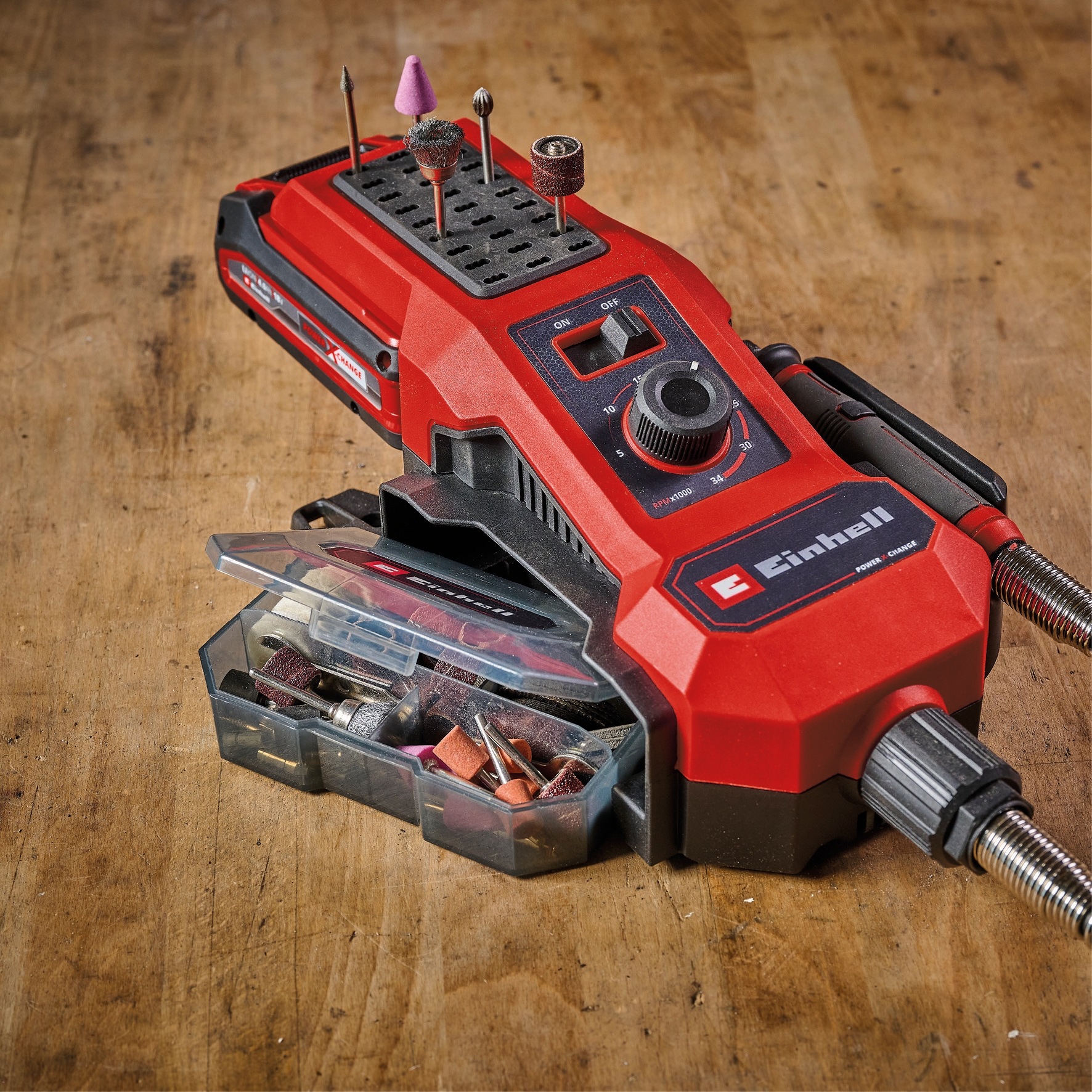 Einhell Akku-Multischleifer »Akku-Schleif-/Gravur-Werkzeug TE-MT 18/34 Li-Solo«, (Set, 9 tlg.), zum Gravieren und Polieren, ohne Akku
