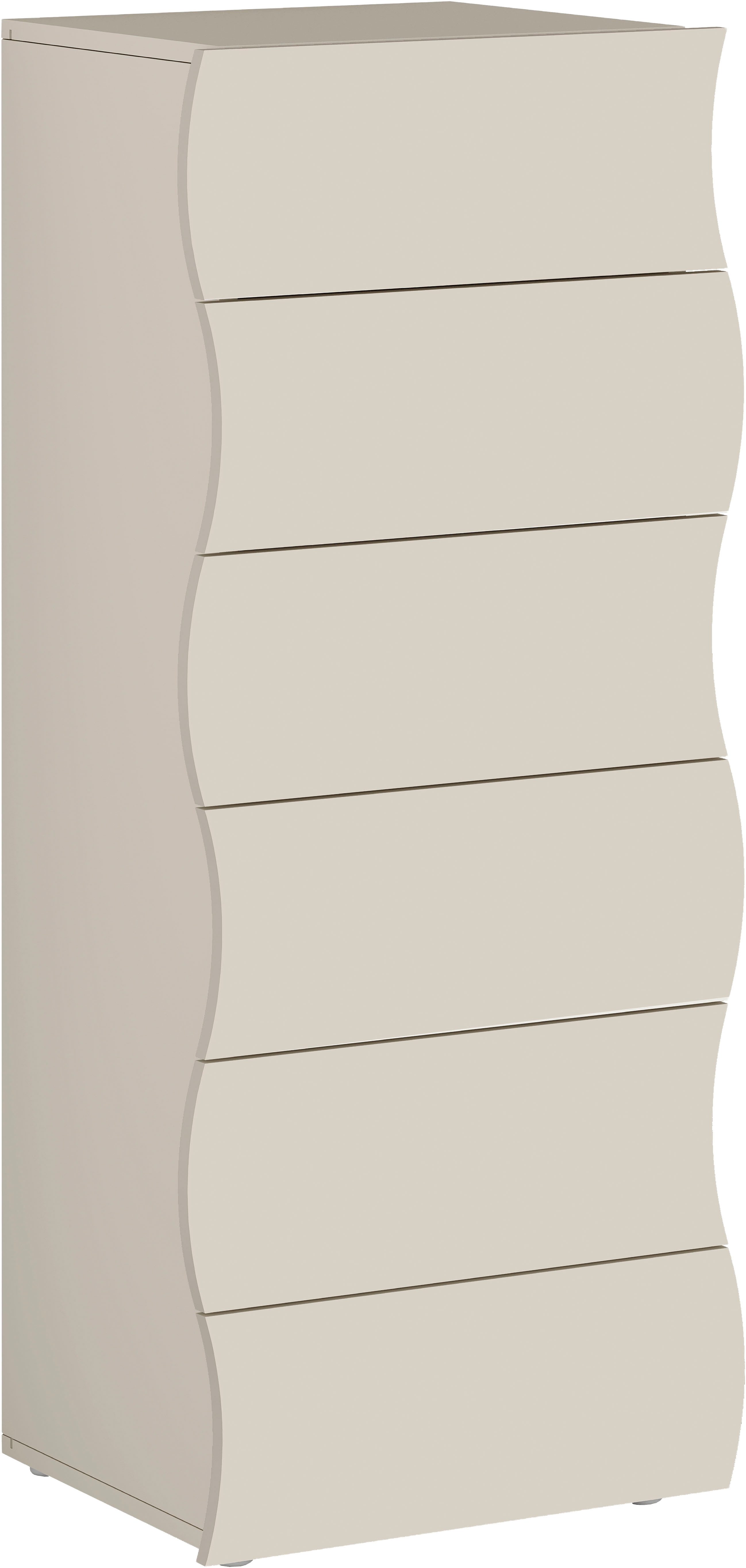Home affaire Kommode "Onda" Onda, 50 cm breit, Kaschmir matt, 6 Schubladen, Made in Italy