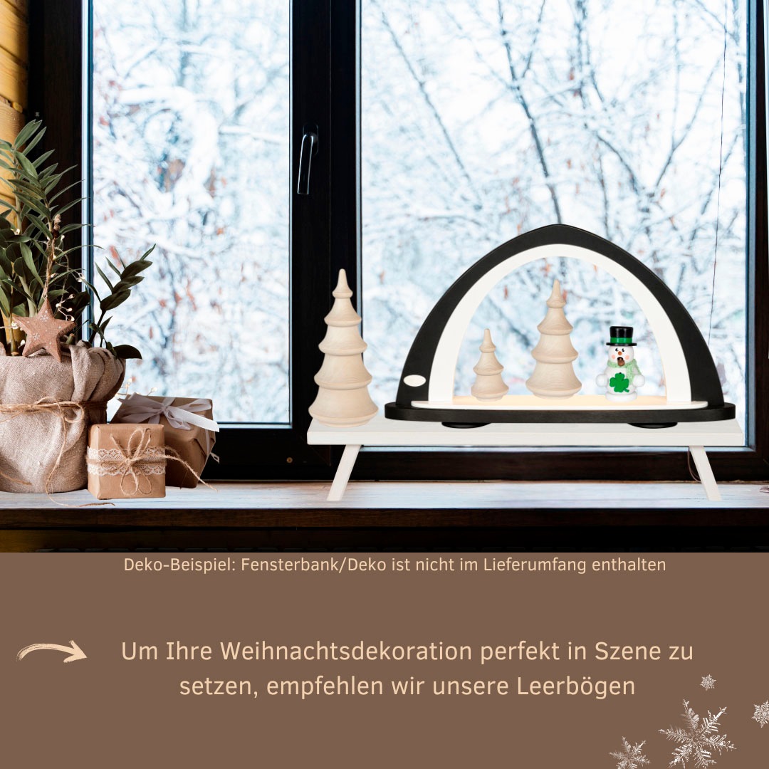 Weigla LED Schwibbogen »SCHWARZ-WEIẞ, Lichterbogen zum Dekorieren, Leerbogen aus Holz«, Erzgebirge garantiert, Deko für Weihnachten und das ganze Jahr