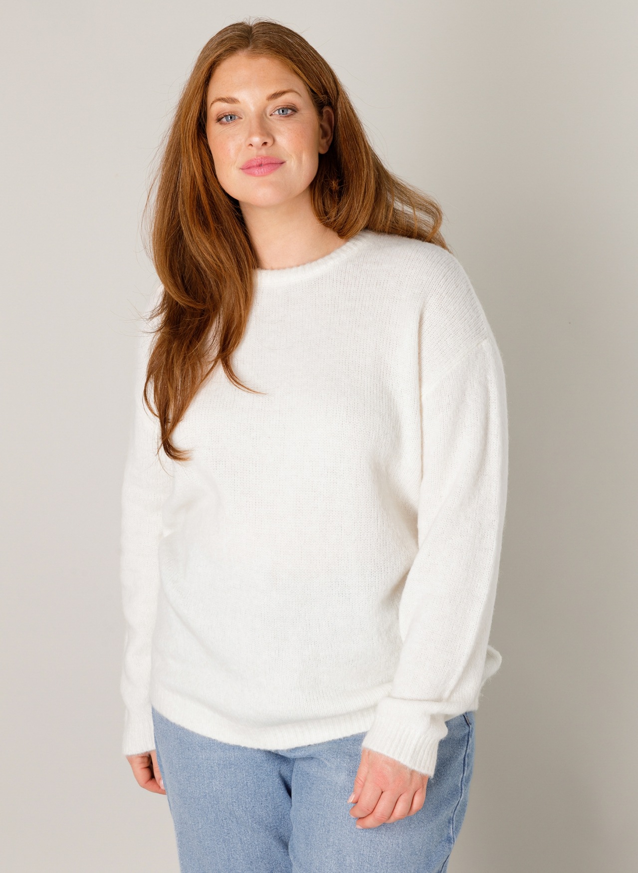 Base Level Curvy Strickpullover "Yanara" mit Wolle und Elasthan günstig online kaufen