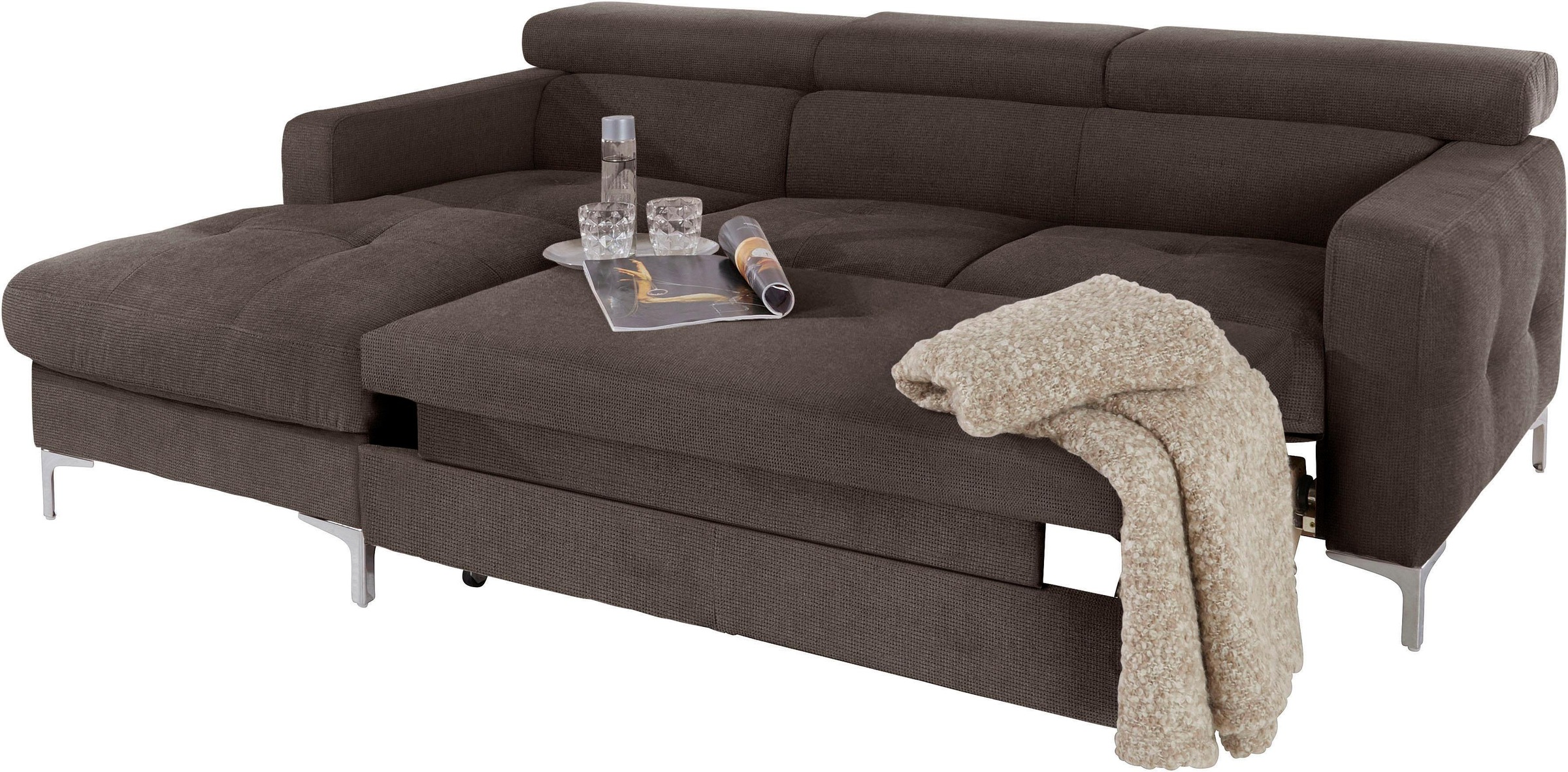 Thumbnail - COTTA Ecksofa "Sammy L-Form", inklusive Kopfteilverstellung, wahlweise mit Bettfunktion