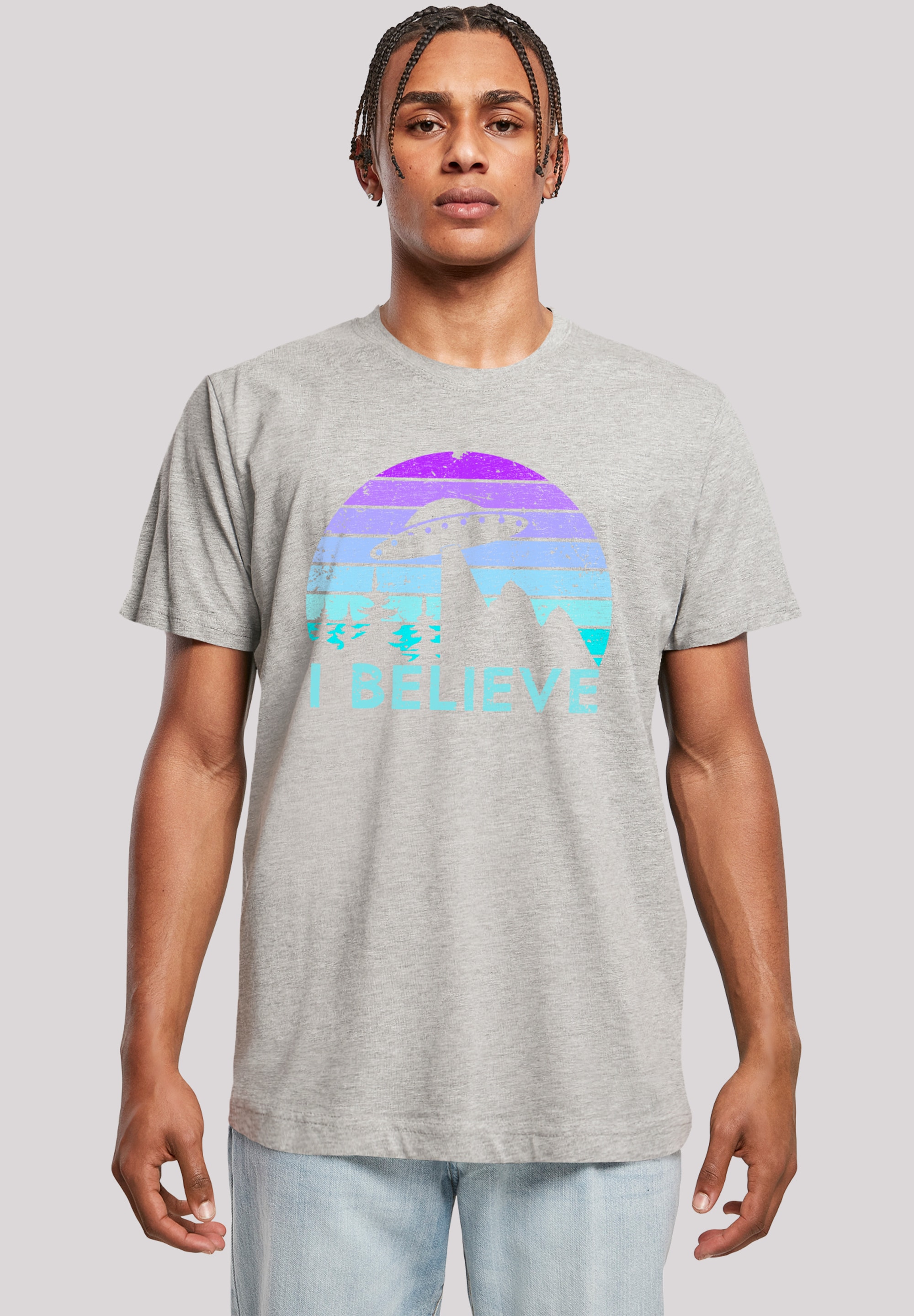 F4NT4STIC T-Shirt "I BELIEVE UFO Alien Raumschiff Retro", Premium Qualität günstig online kaufen