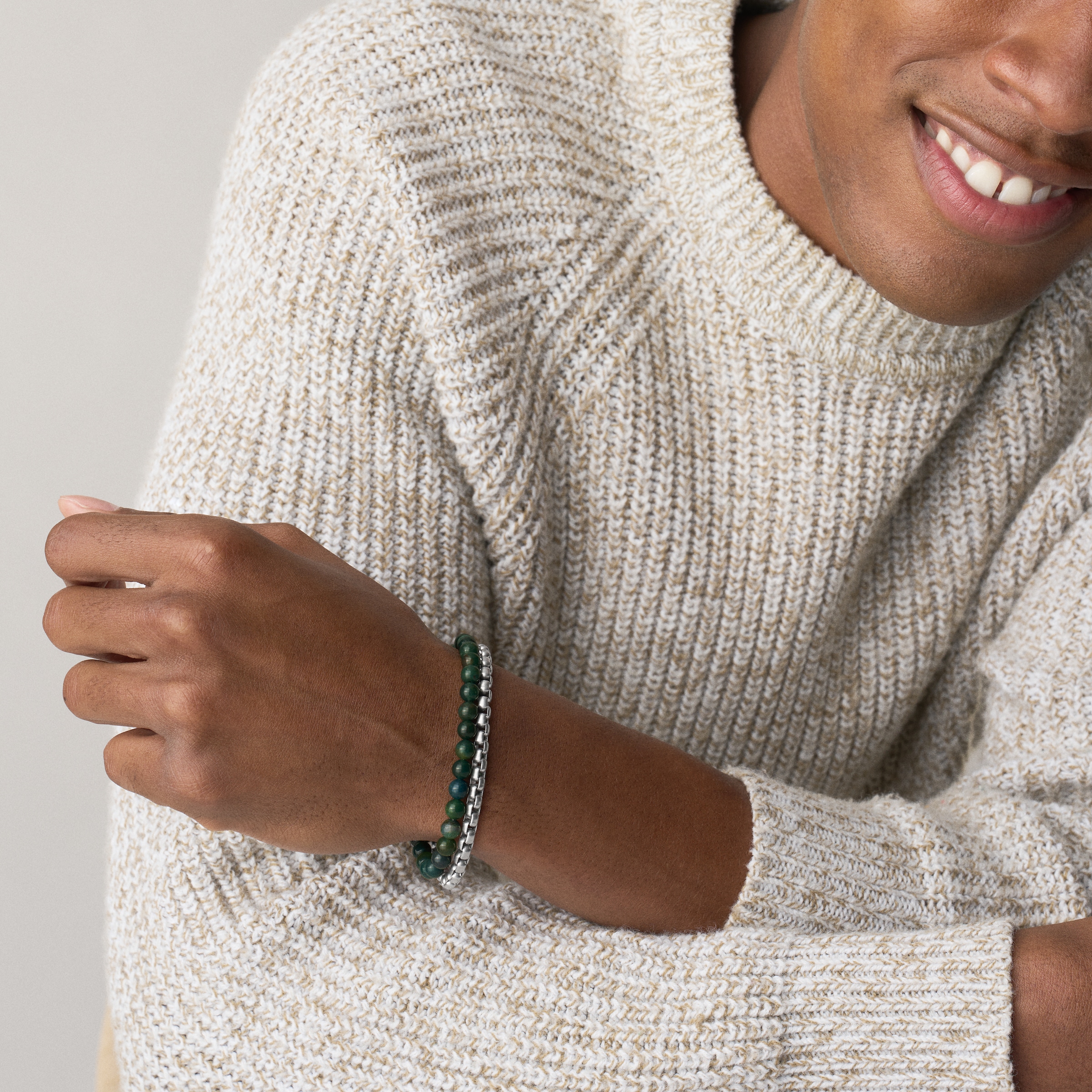 Fossil Armband Set »Schmuck Geschenk Edelstahl Armschmuck JEWELRY« mit Achat