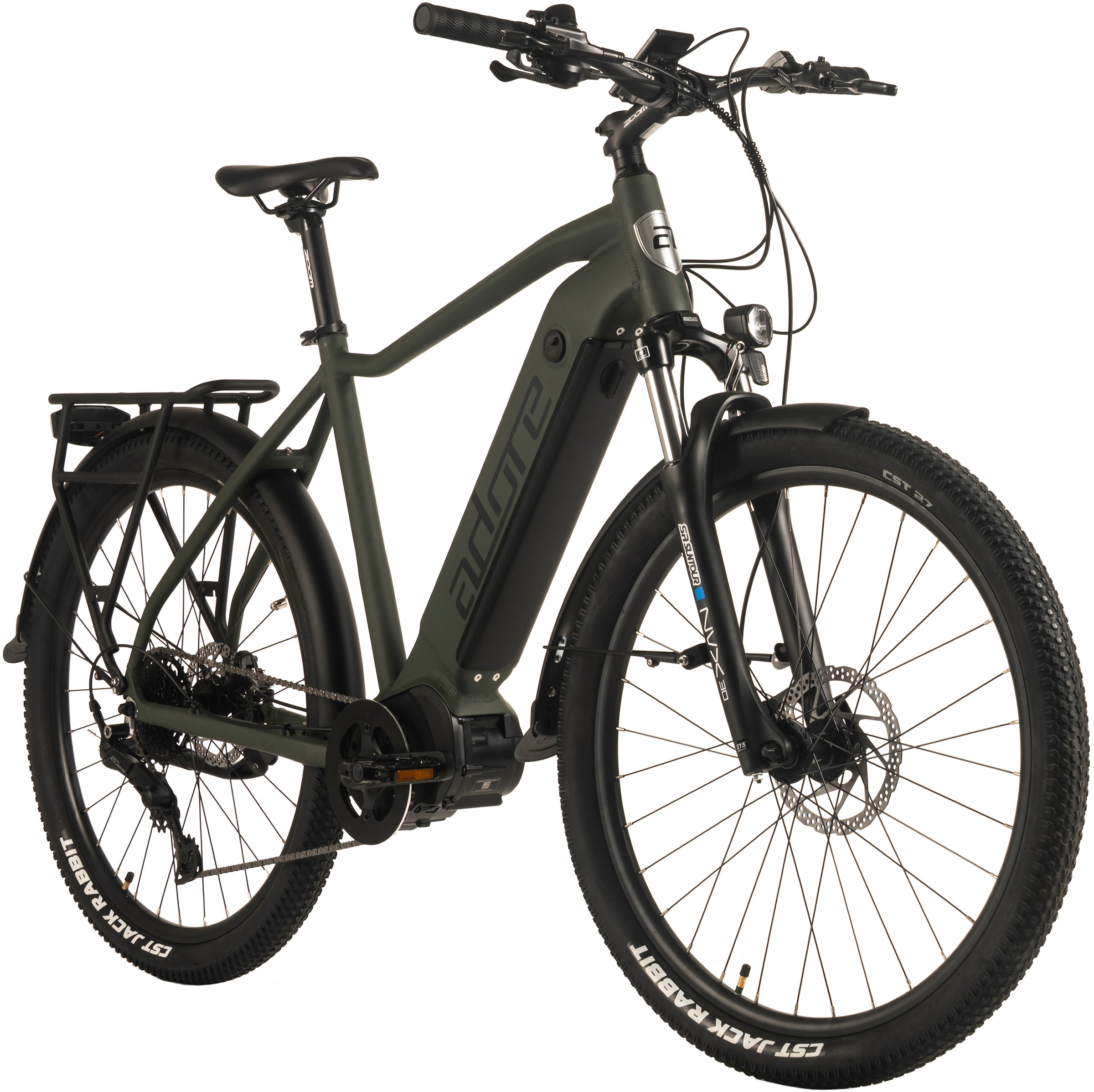 Adore E-Bike »27,5" Alu Trekkingfahrrad STX-600 Mittelmotor 85NM / 15Ah«, 9 Gang, Shimano, Cues, Mittelmotor 250 W