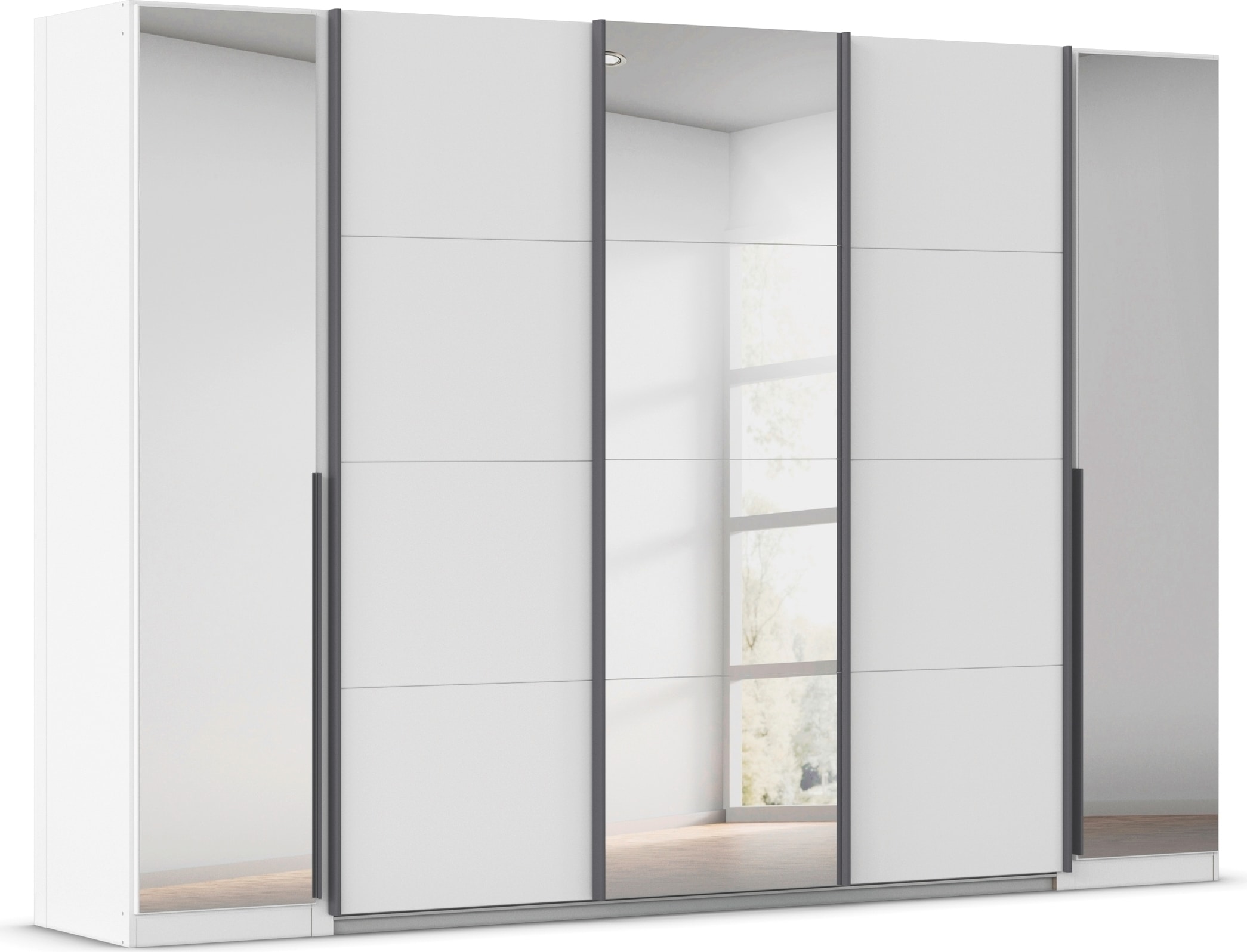 OTTO home "Dreh-/Schwebetürenschrank Kleiderschrank Familie, Agordo" (B/H/T ca. 301x210X62cm, viele Farben & auch mit Spiegeln erhältlich)
