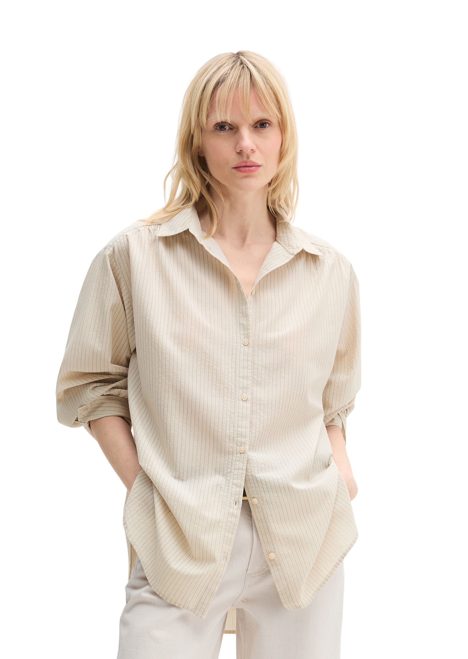 Marc OPolo Langarmbluse "aus Organic-Cotton-Viskose-Mix" günstig online kaufen