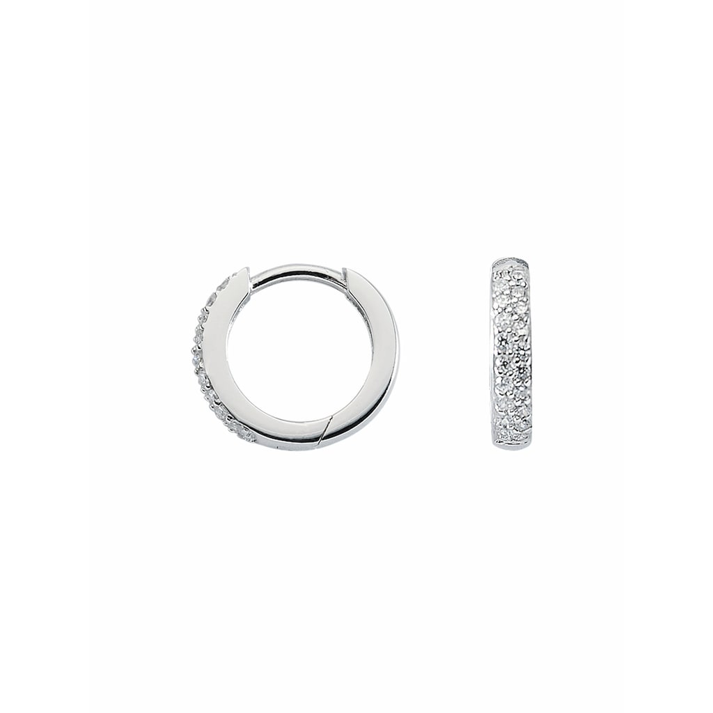 Adelia´s Paar Ohrhänger »925 Silber Ohrringe Creolen mit Zirkonia Ø 13,1 mm«
