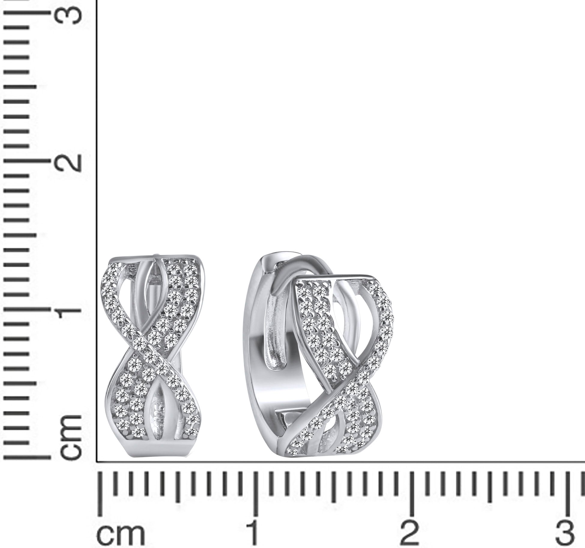 Firetti Paar Creolen »Schmuck Geschenk, Ohrringe Infinity/Unendlichkeit, Silber 925«, mit Zirkonia (synth.)
