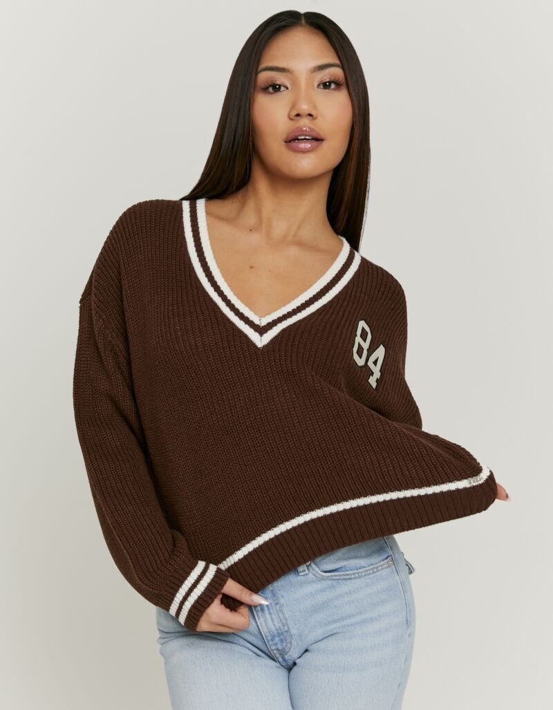 Tally Weijl Strickpullover "SPUACKARIBOU" Kunstfaser, mit tiefem V-Ausschni günstig online kaufen