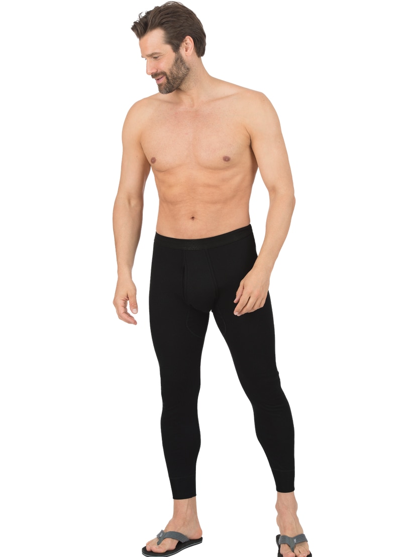 TRIGEMA Herren Lange Unterhose "TRIGEMA Lange Unterhose im Doppelpack", Gr. 6, schwarz, 100% Baumwolle (Bio-Baumwolle kbA), Unterhosen