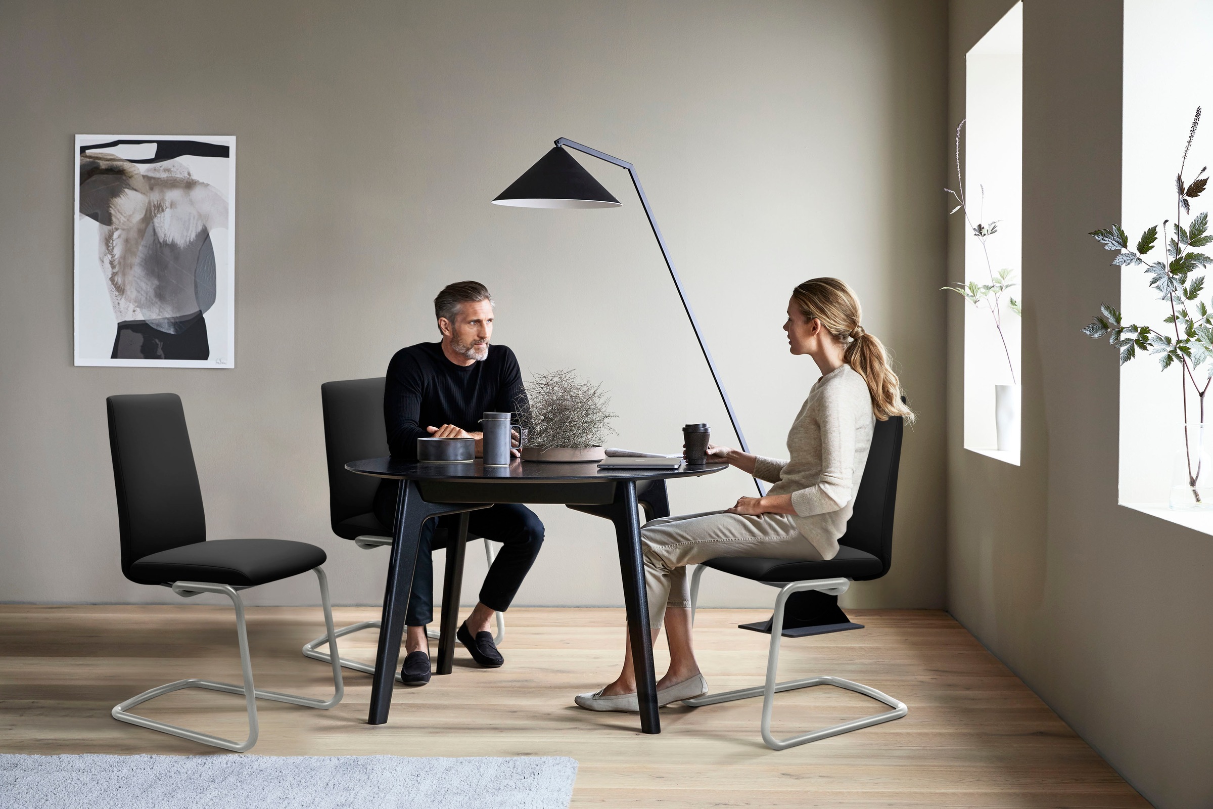 Stressless® Polsterstuhl »Laurel«, Leder PALOMA, Low Back, Größe L, mit Beinen aus Stahl in Schwarz matt