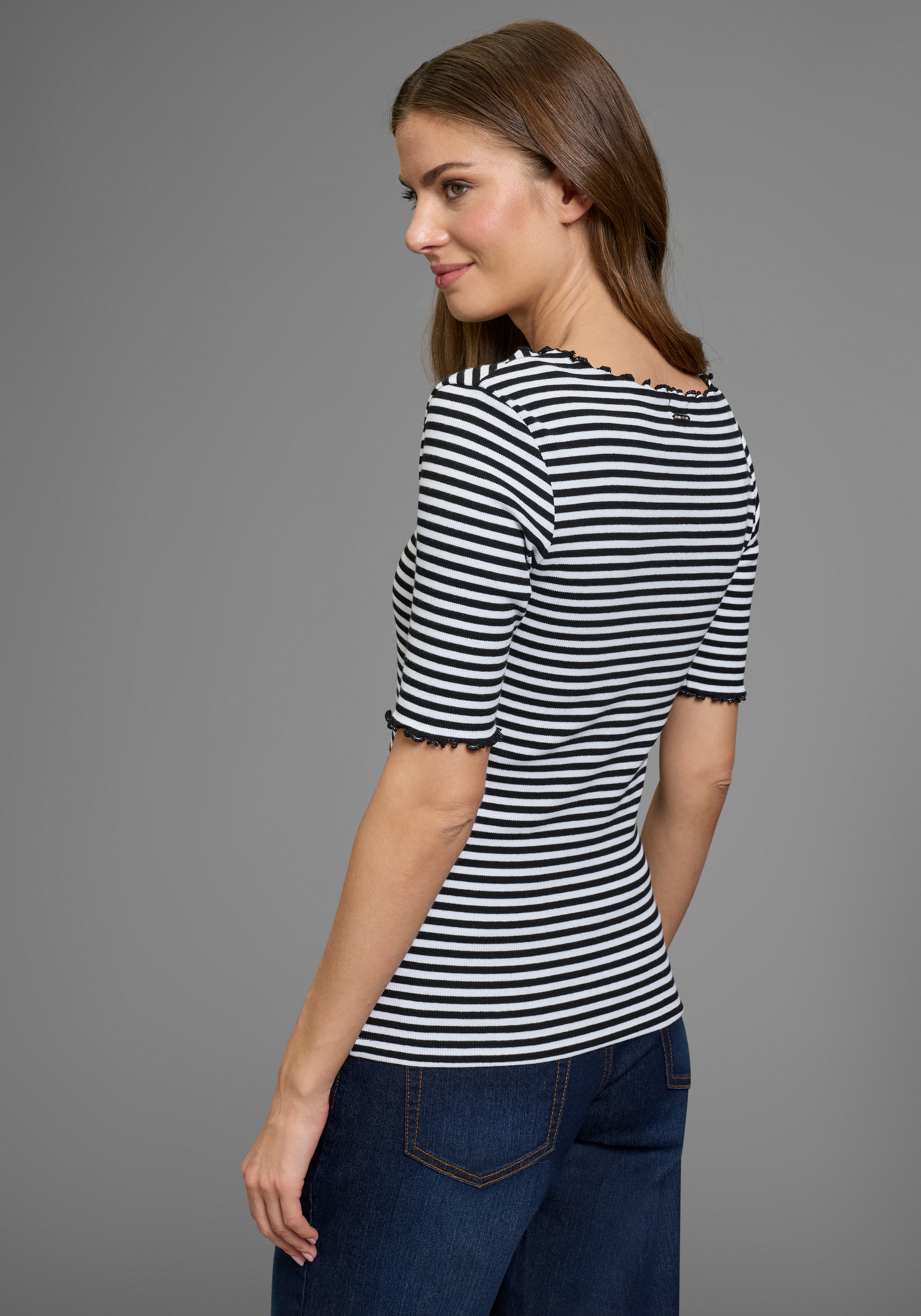 Flashlights T-Shirt im Streifen-Design mit Rüschen günstig online kaufen