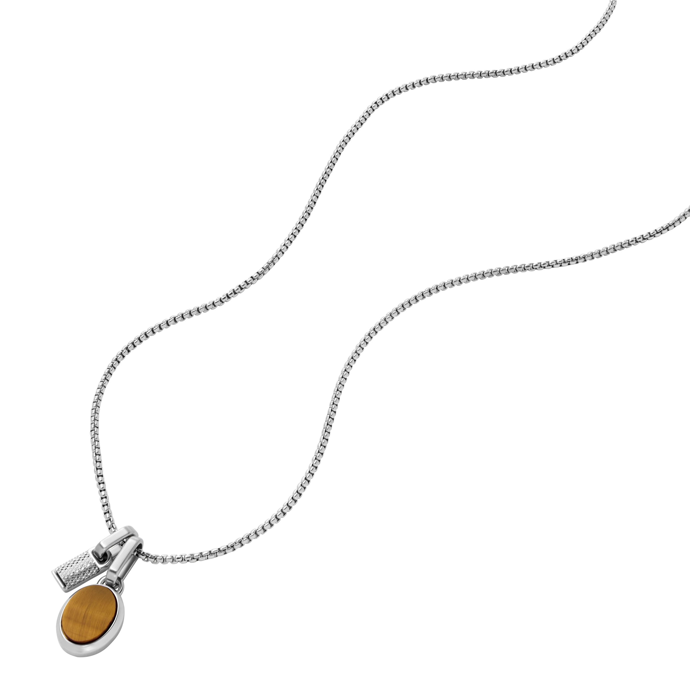Fossil Kette mit Anhänger »Schmuck Geschenk Edelstahl JEWELRY, JF04852040«, (Set, 3 tlg.), mit Tigerauge
