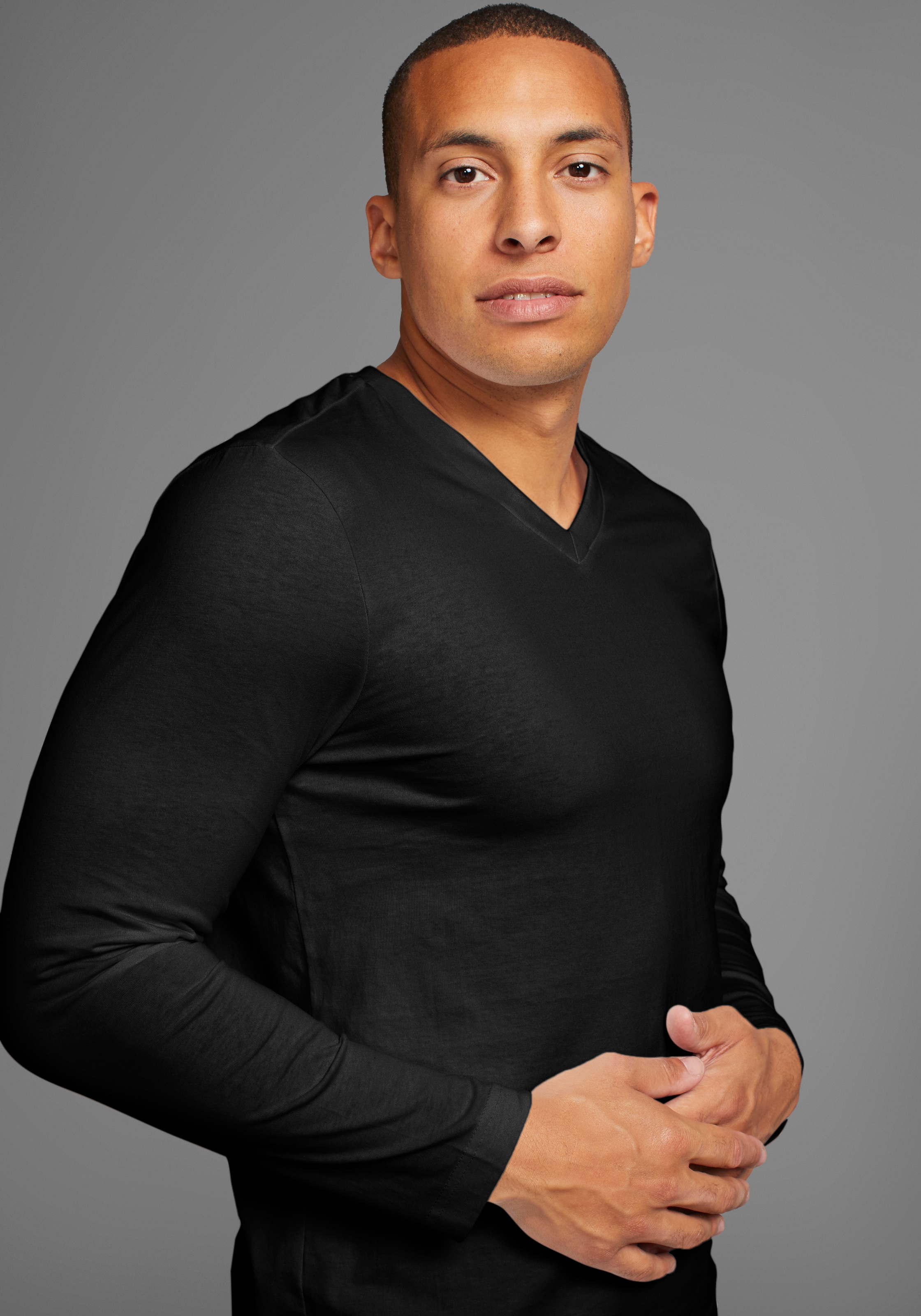 Man's World Langarmshirt »CIRCULAR COLLECTION«, (Packung, 2 tlg., 2-er Pack), auch zum Unterziehen