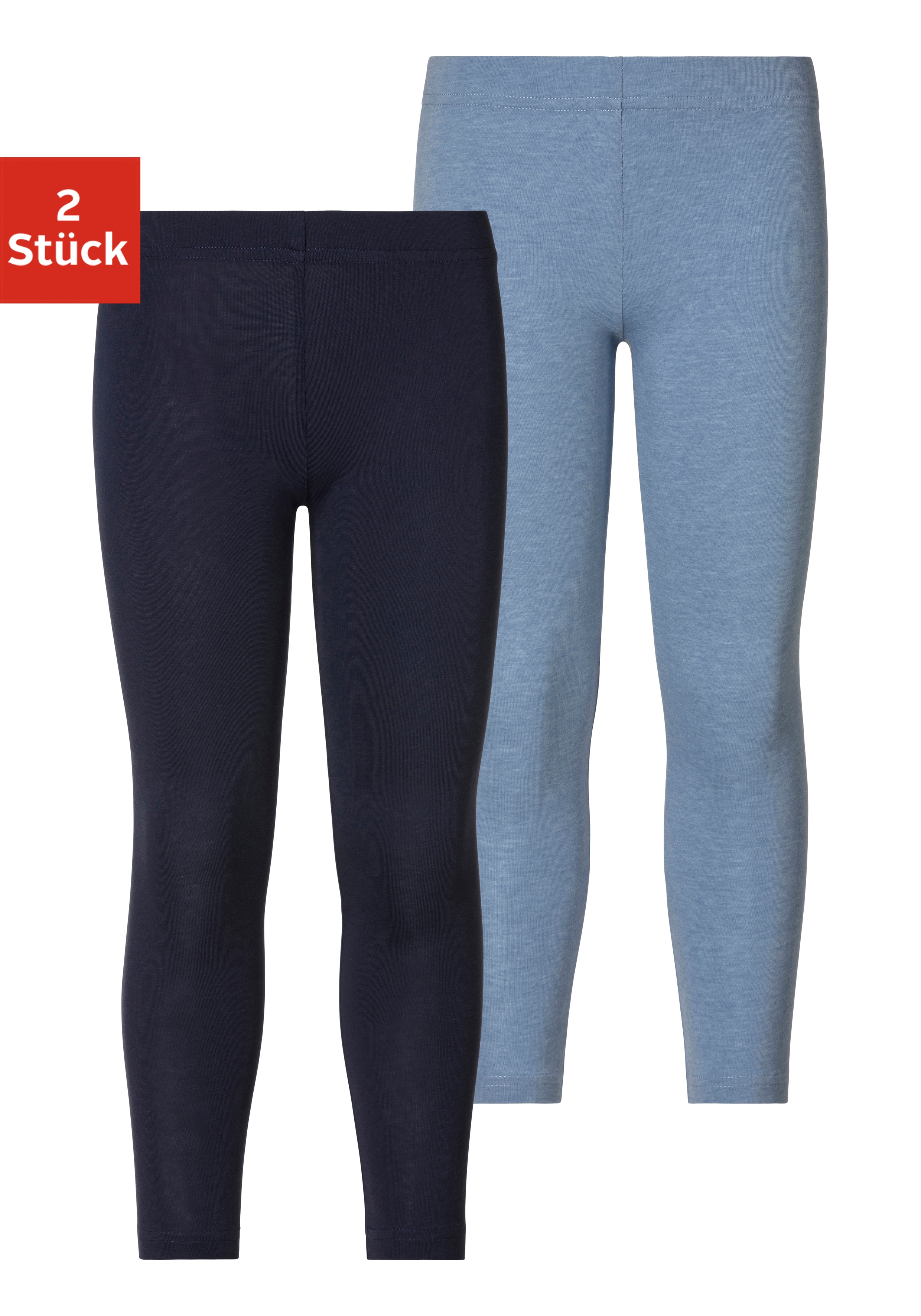 H.I.S Leggings "Mädchen" Basic im Doppelpack