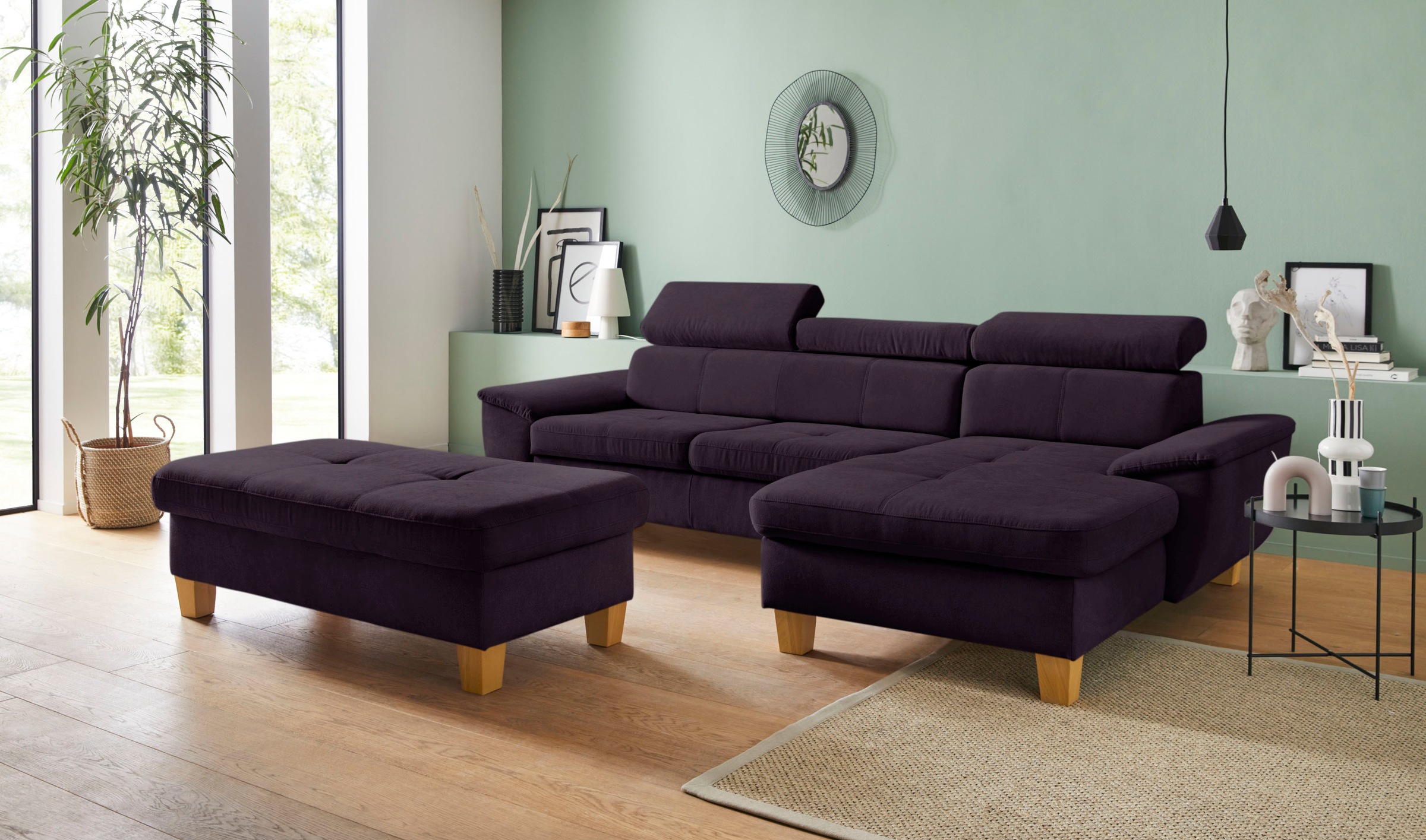 exxpo - sofa fashion Ecksofa »Enya, aufwendige Detailverarbeitung, hoher Sitzkomfort, bequem, L-Form«, inkl. Kopfteilverstellung, wahlweise mit Bettfunktion und Bettkasten