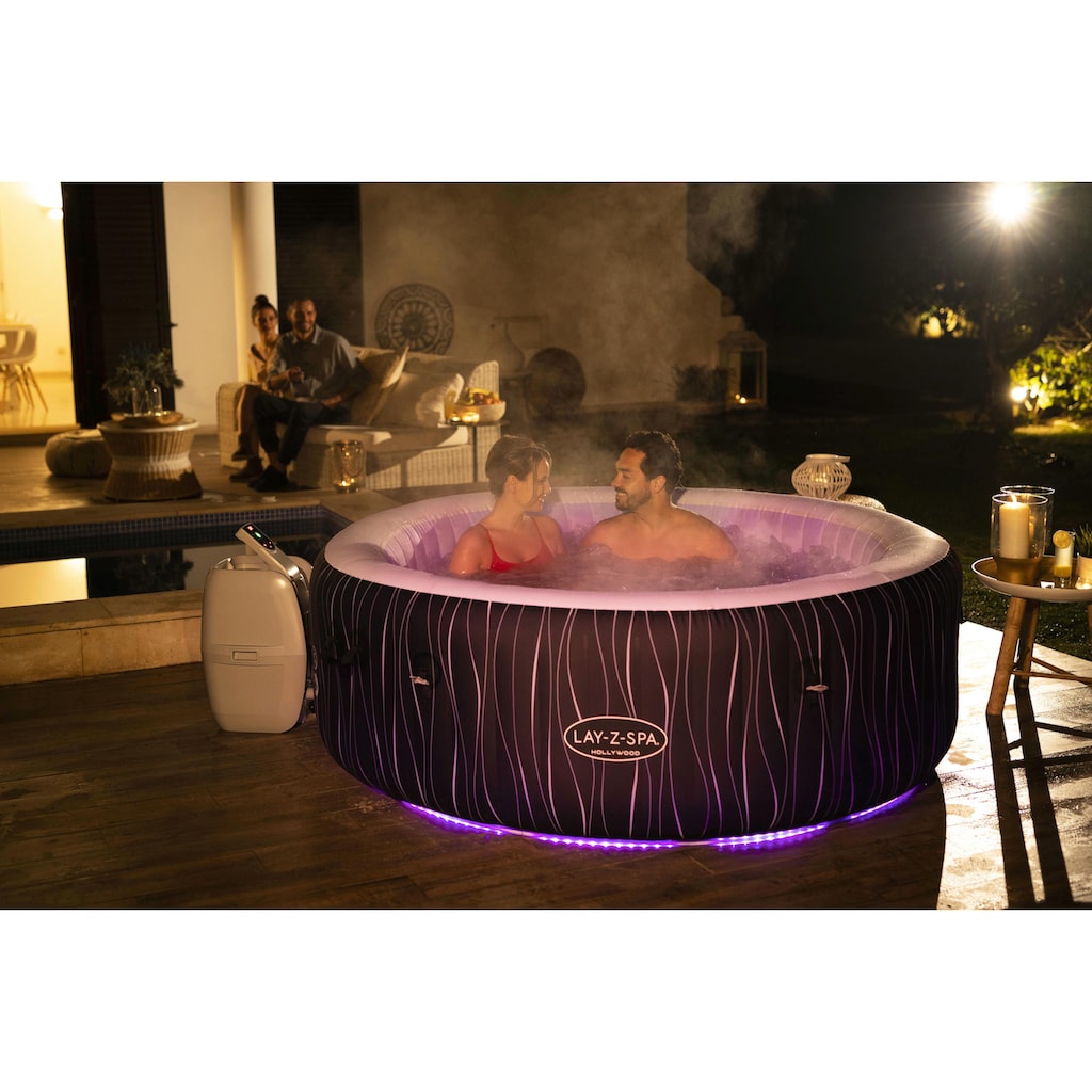 Bestway Whirlpool »LAY-Z-SPA® LED-Hollywood AirJet™«, ØxH: 196x66 cm, für bis zu 6 Personen