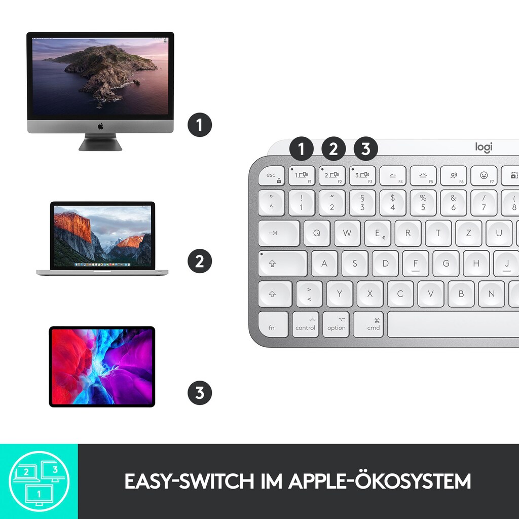 Logitech Wireless-Tastatur »MX Keys Mini For Mac«, (Fn-Tasten-Multimedia-Tasten)